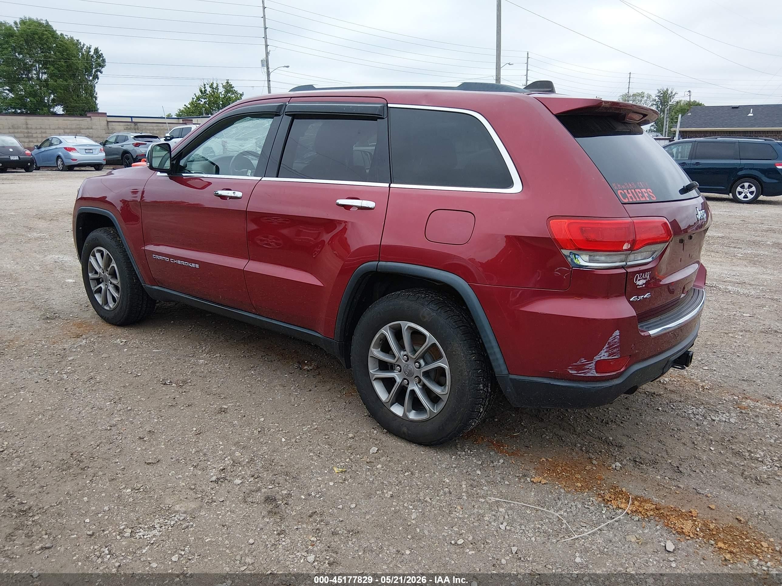 2014 Jeep Grand Cherokee Limited Red vin: 1C4RJFBG5EC319398