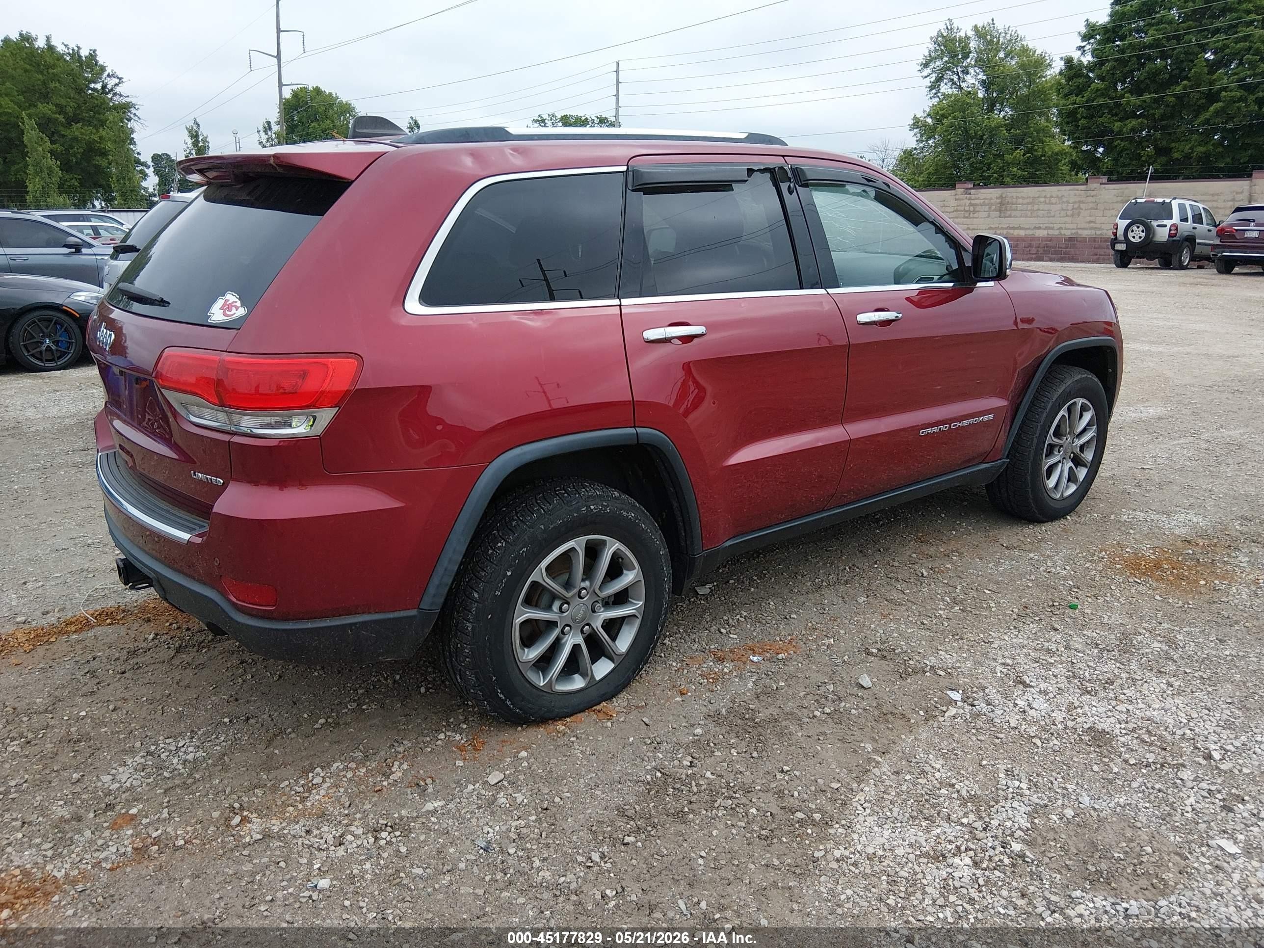 2014 Jeep Grand Cherokee Limited Red vin: 1C4RJFBG5EC319398