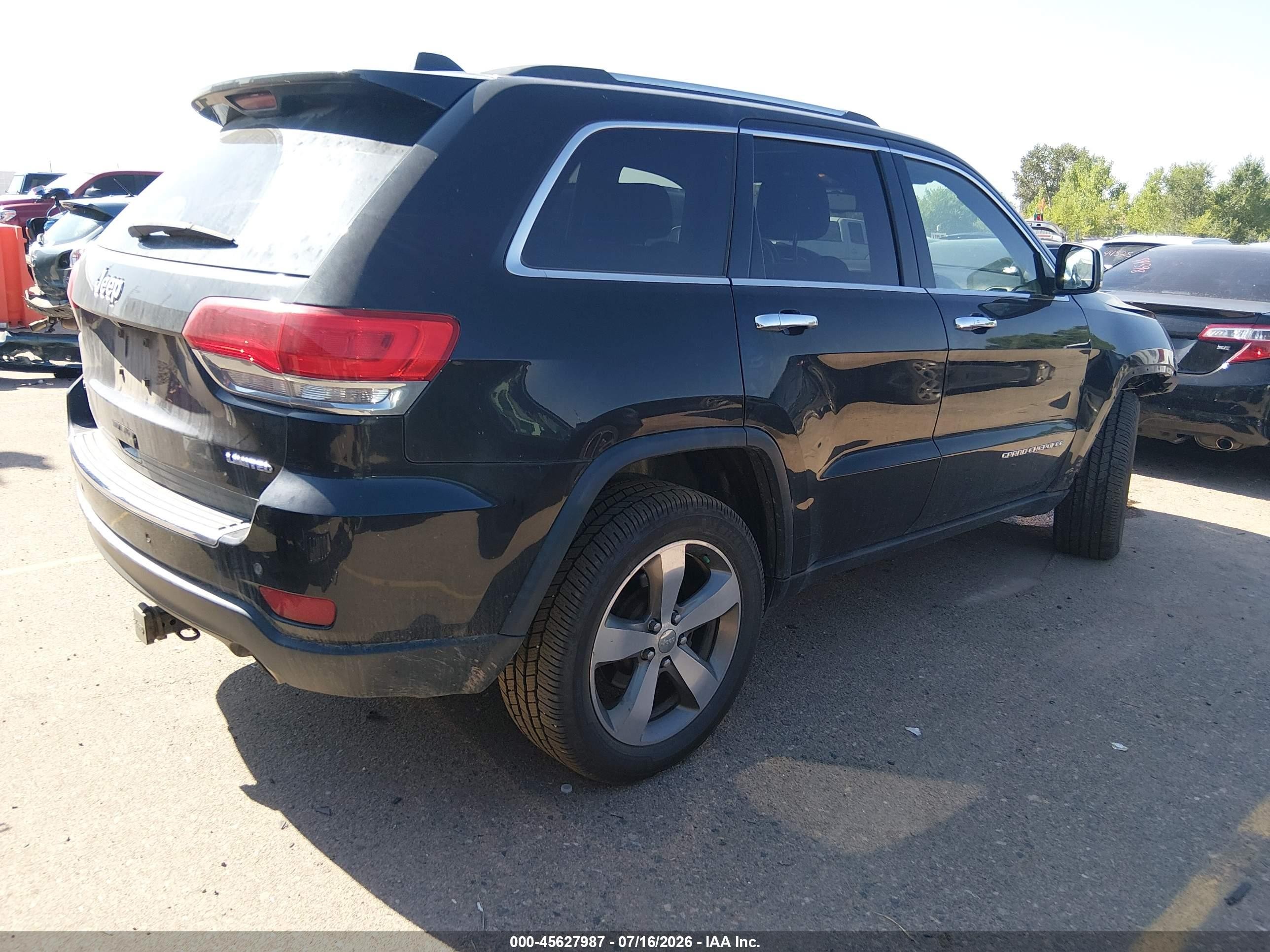 2014 Jeep Grand Cherokee Limited Black vin: 1C4RJFBG5EC398703