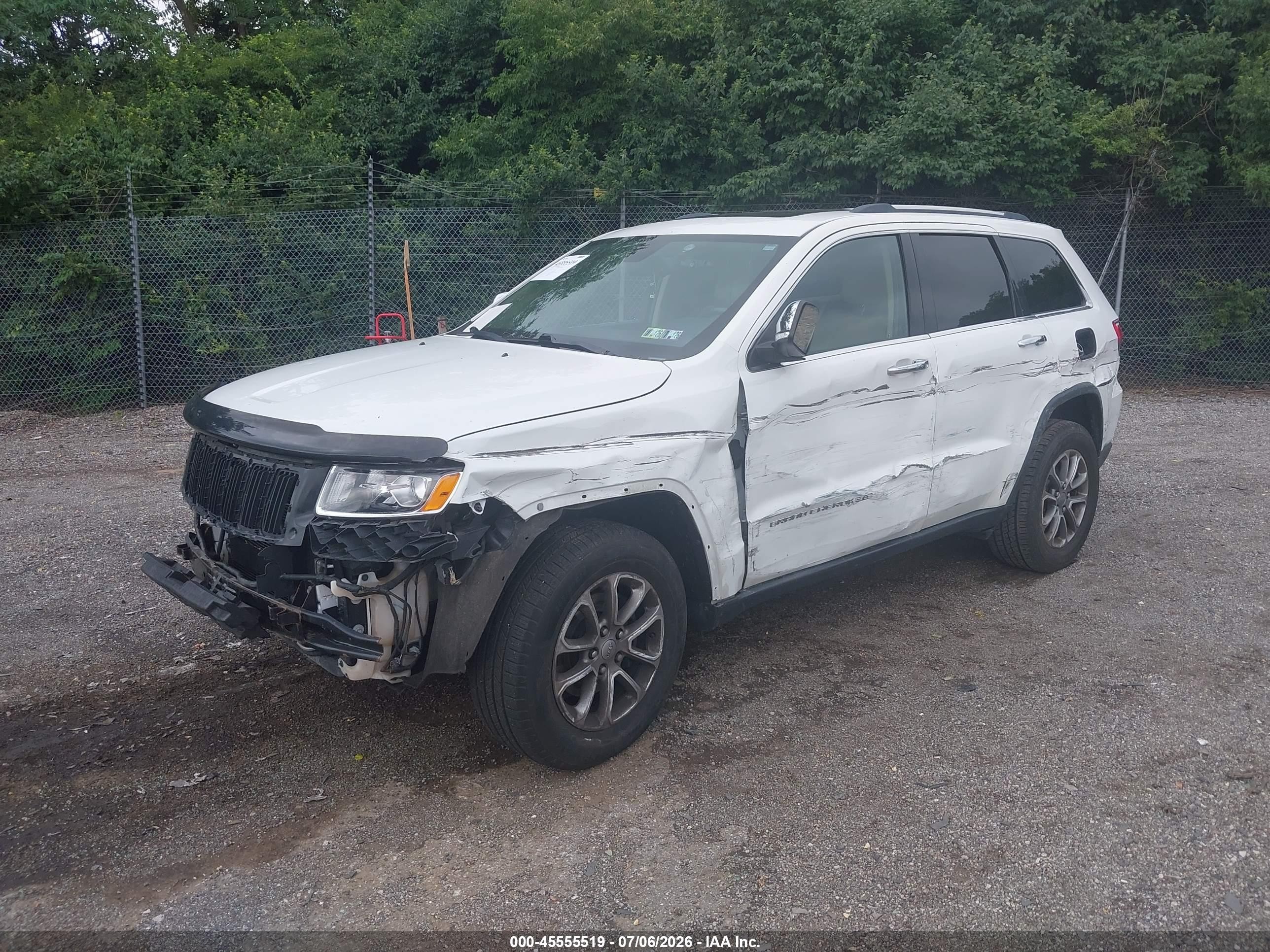 2014 Jeep Grand Cherokee Limited White vin: 1C4RJFBG5EC416603