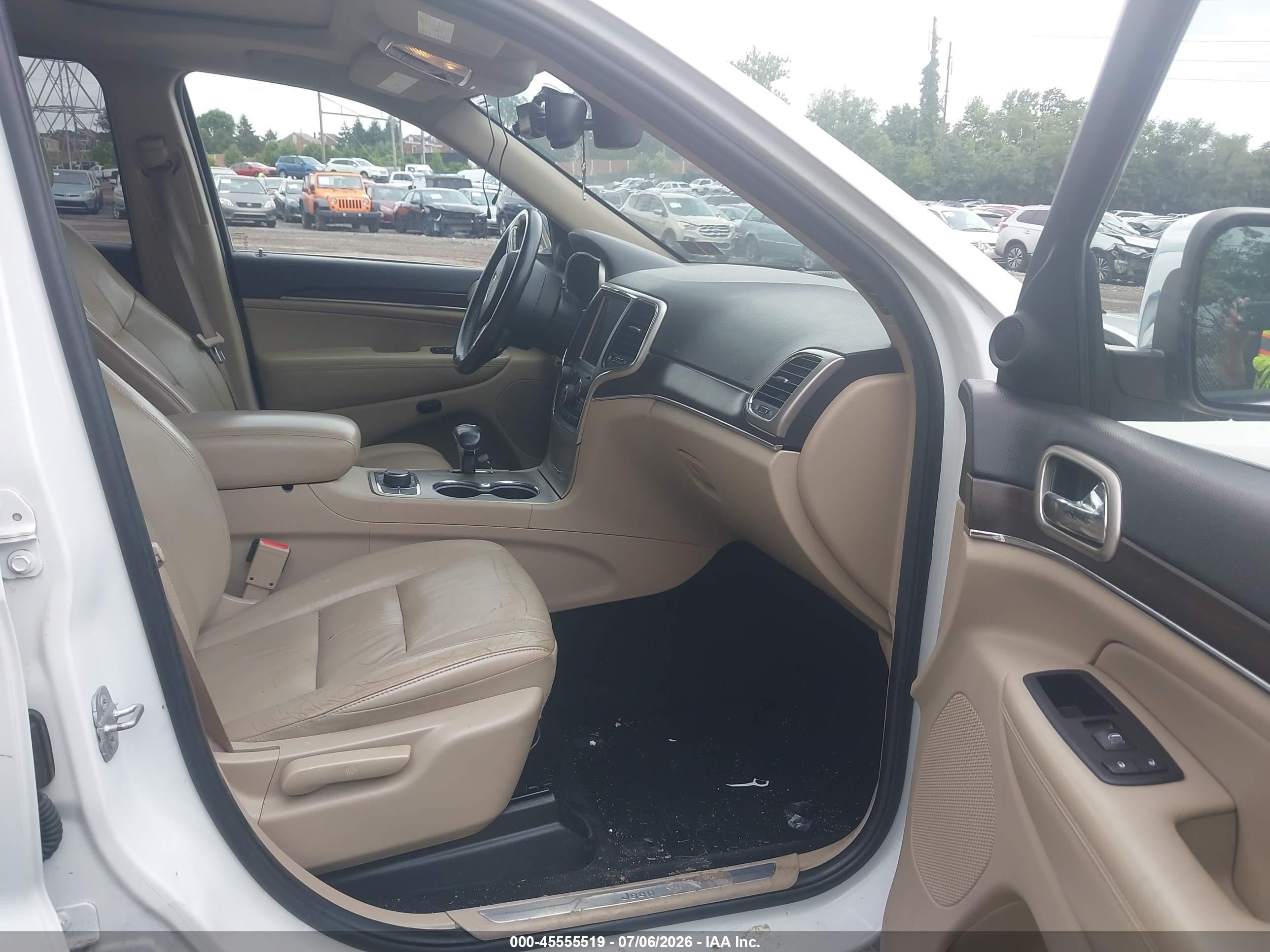 2014 Jeep Grand Cherokee Limited White vin: 1C4RJFBG5EC416603