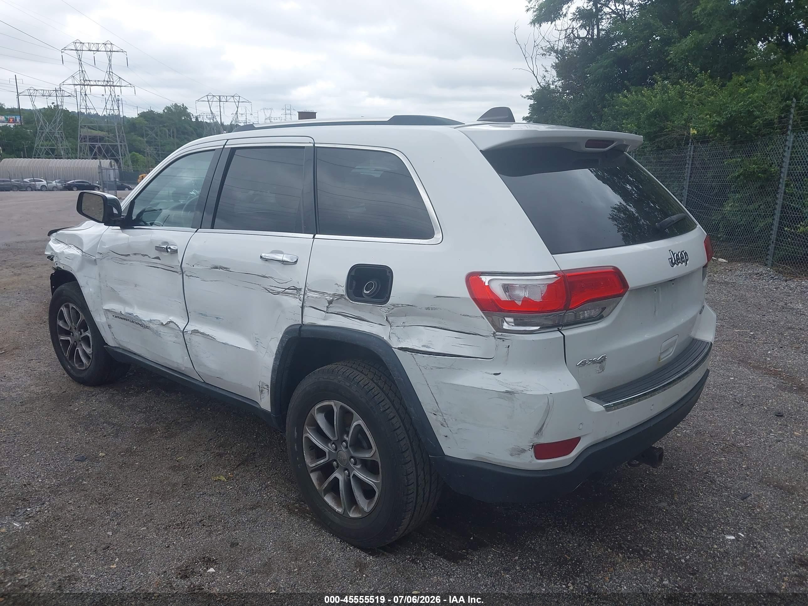 2014 Jeep Grand Cherokee Limited White vin: 1C4RJFBG5EC416603