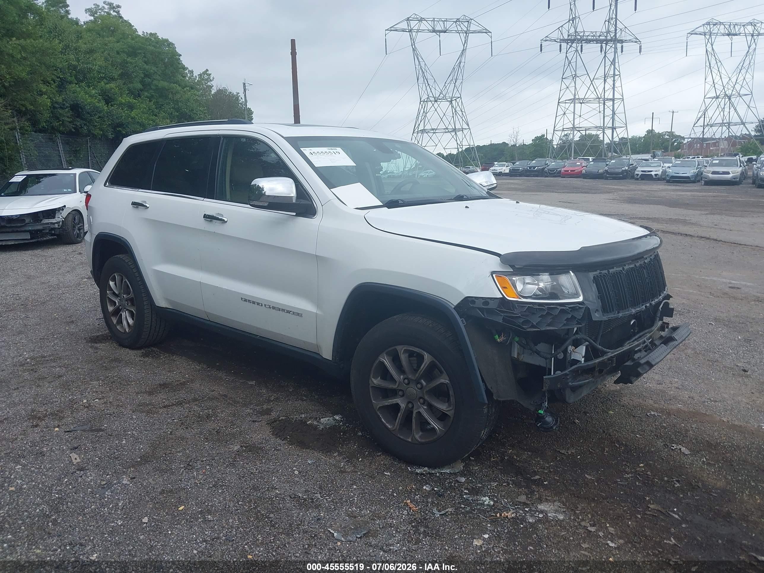 2014 Jeep Grand Cherokee Limited White vin: 1C4RJFBG5EC416603