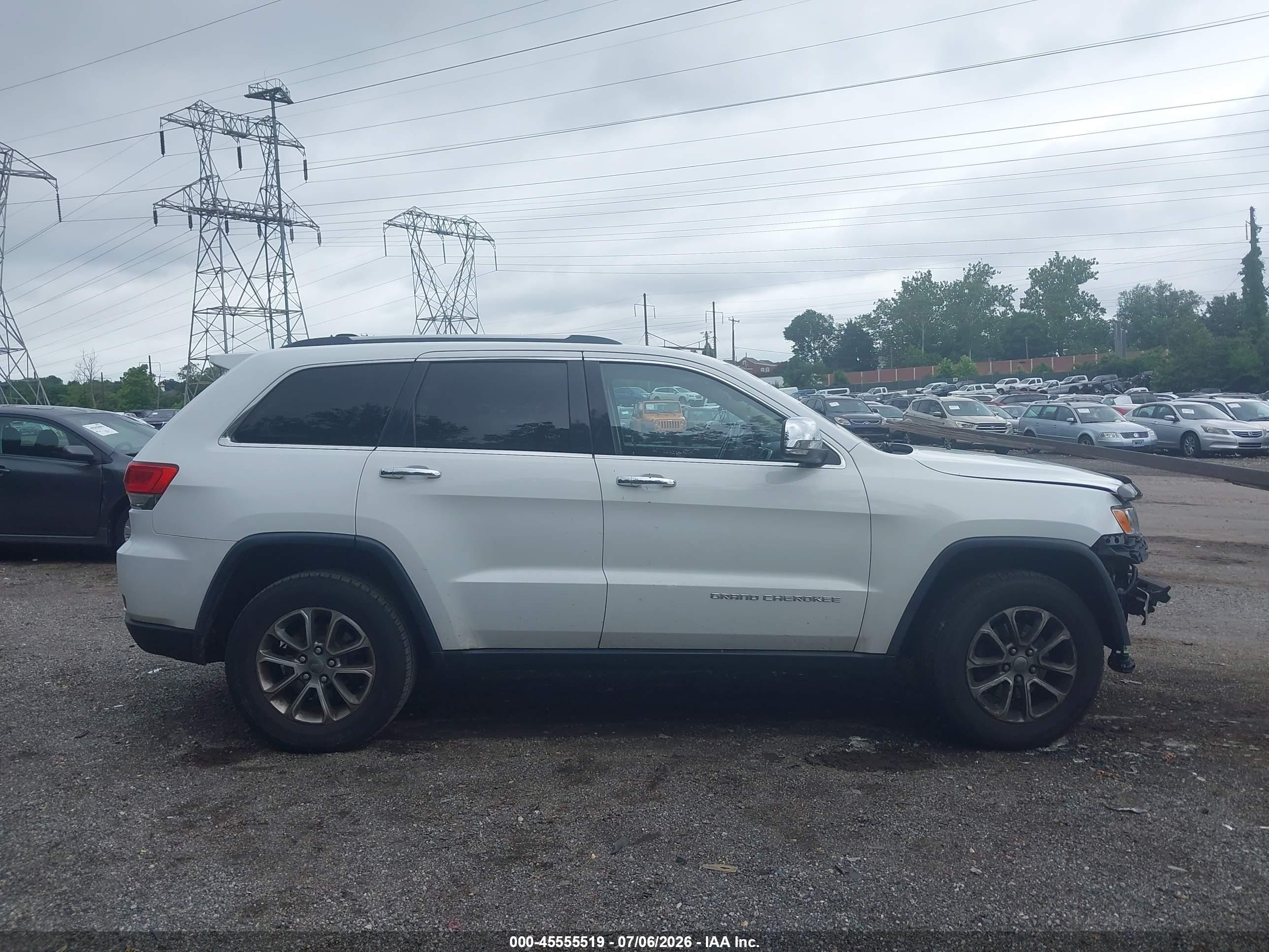 2014 Jeep Grand Cherokee Limited White vin: 1C4RJFBG5EC416603