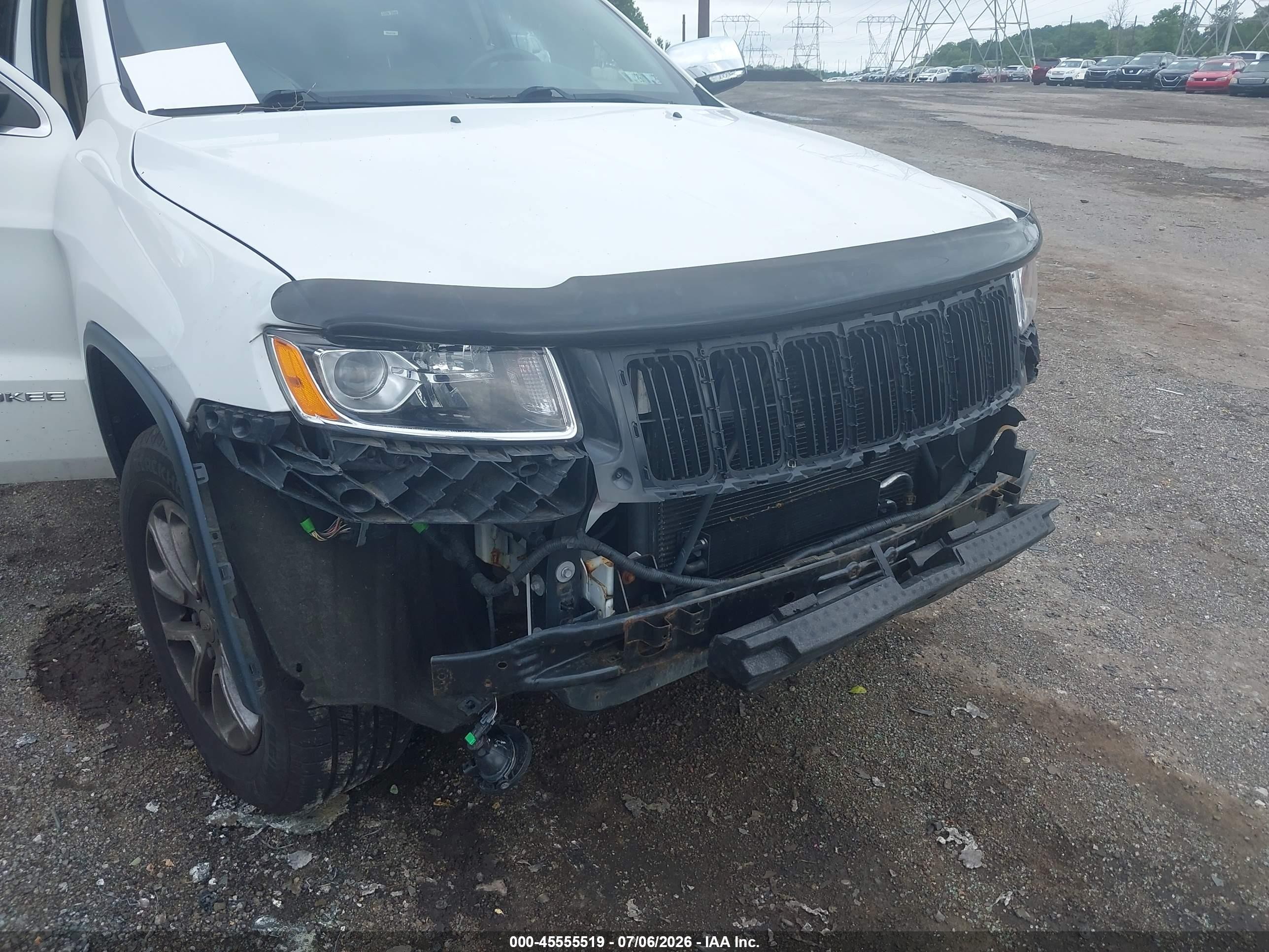 2014 Jeep Grand Cherokee Limited White vin: 1C4RJFBG5EC416603