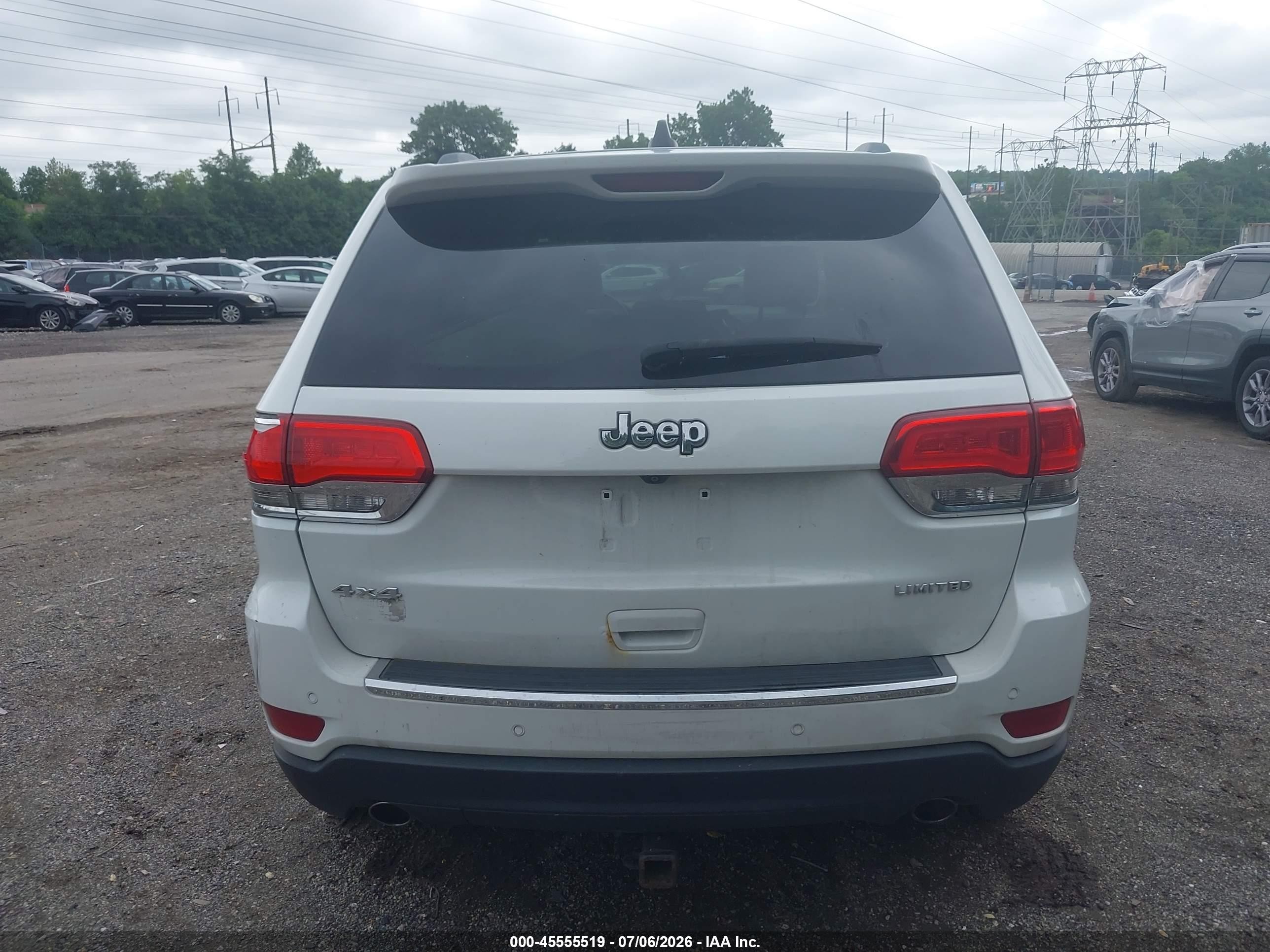 2014 Jeep Grand Cherokee Limited White vin: 1C4RJFBG5EC416603