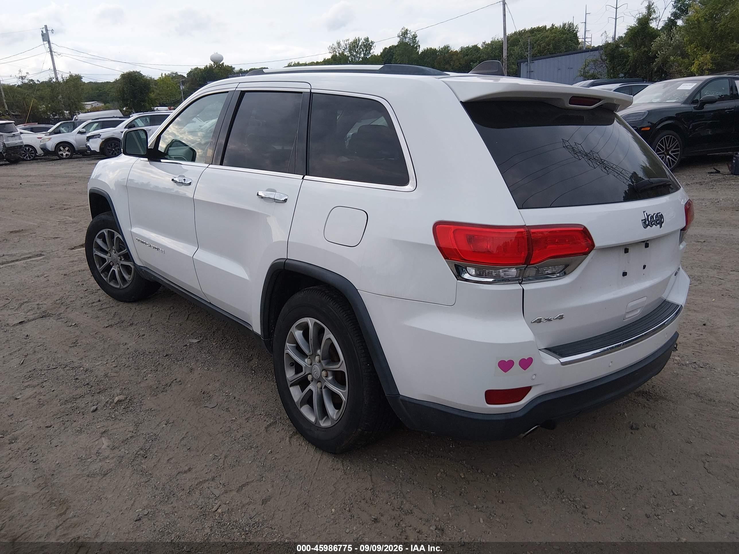 2014 Jeep Grand Cherokee Limited Белый vin: 1C4RJFBG5EC448032
