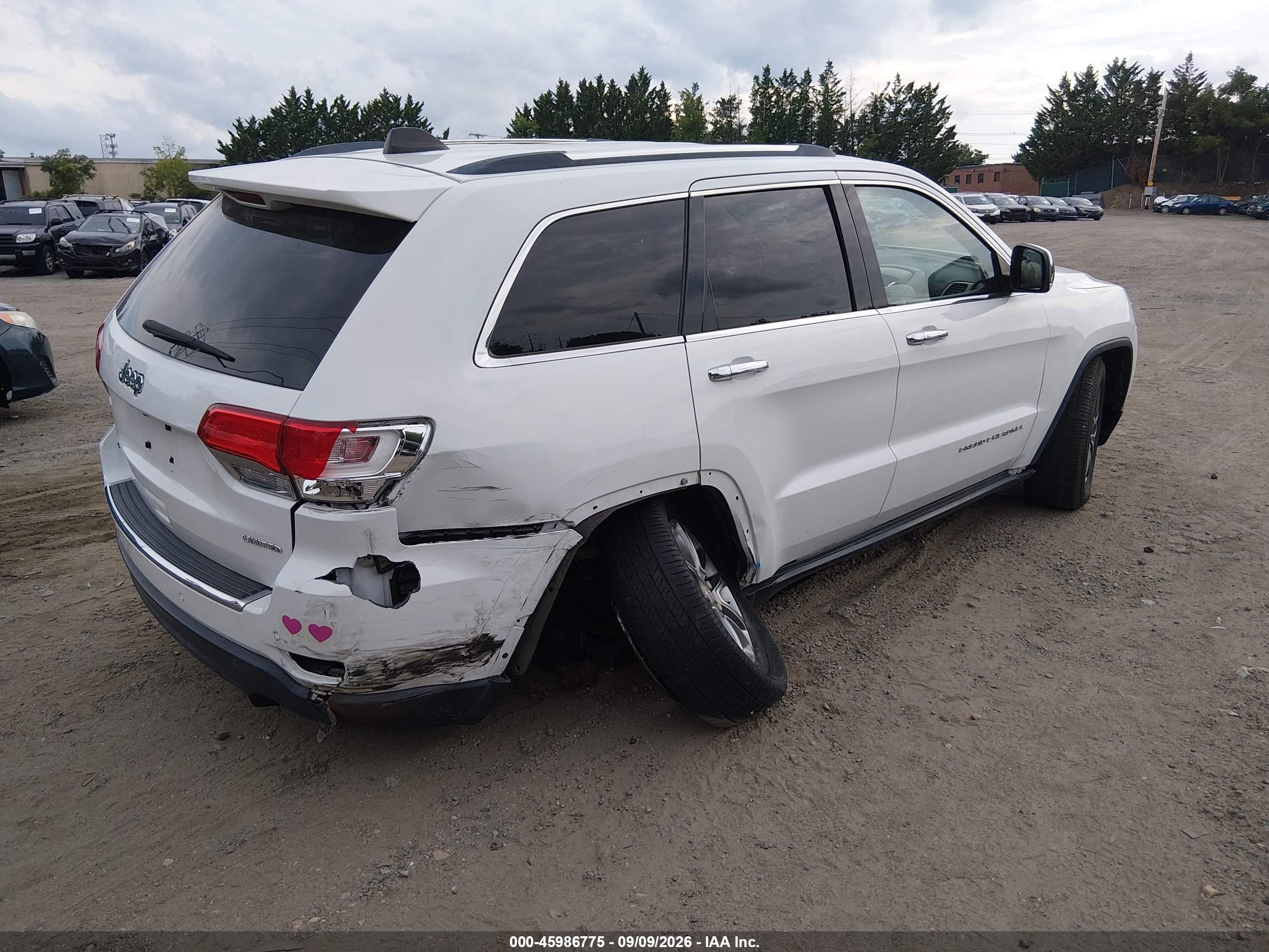 2014 Jeep Grand Cherokee Limited Белый vin: 1C4RJFBG5EC448032