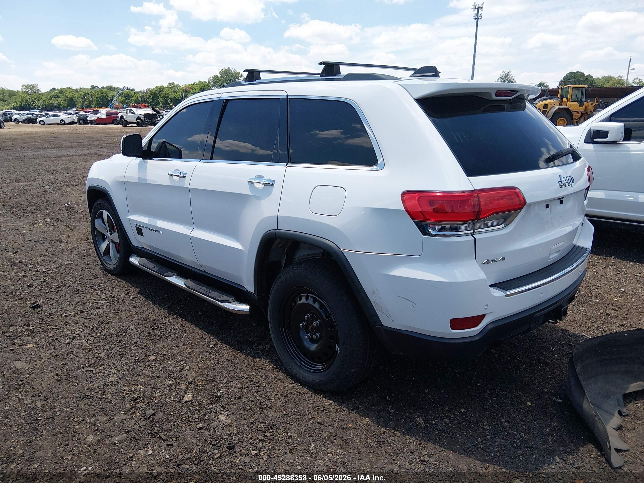 2014 Jeep Grand Cherokee Limited White vin: 1C4RJFBG5EC471407