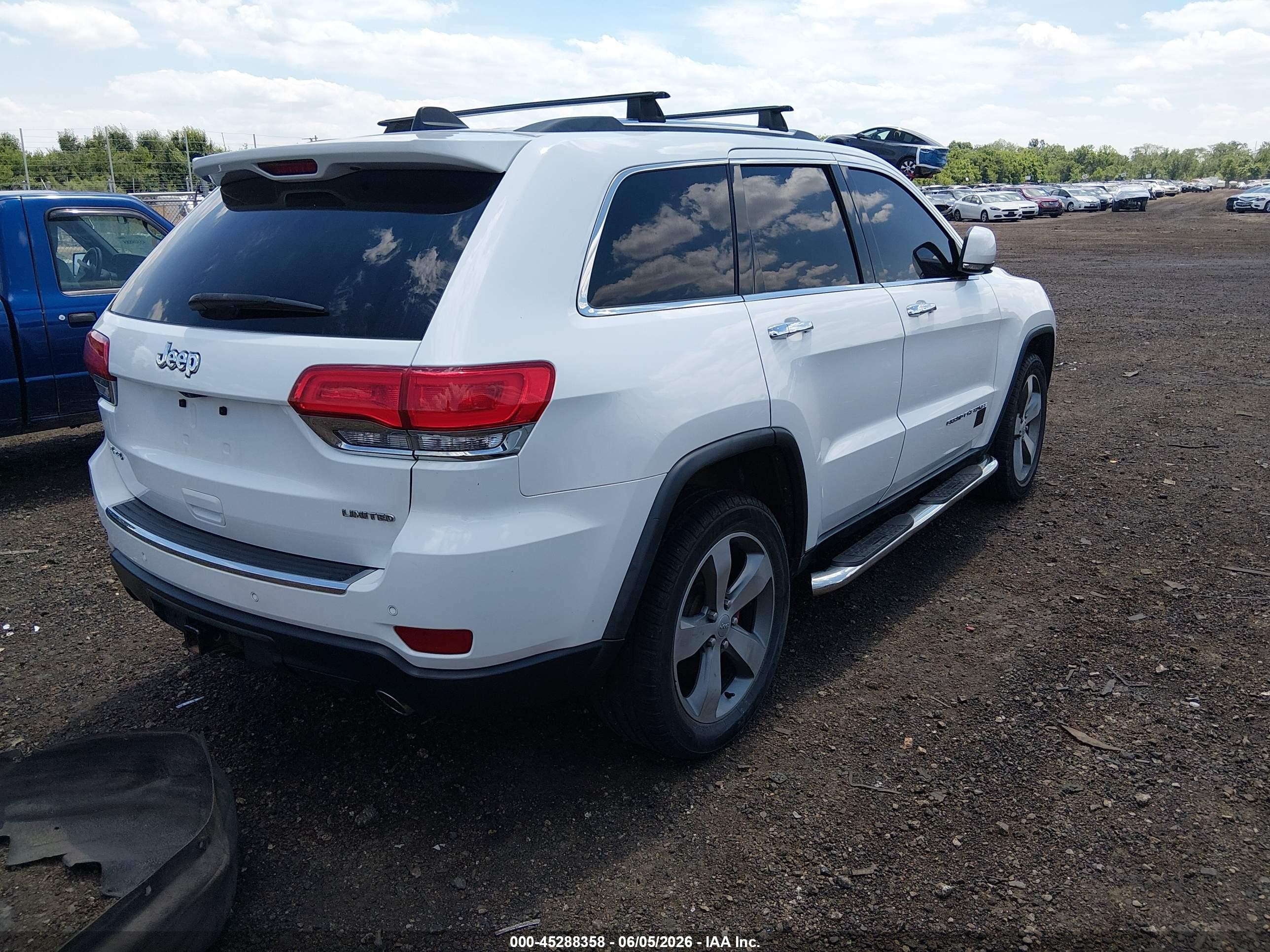 2014 Jeep Grand Cherokee Limited White vin: 1C4RJFBG5EC471407