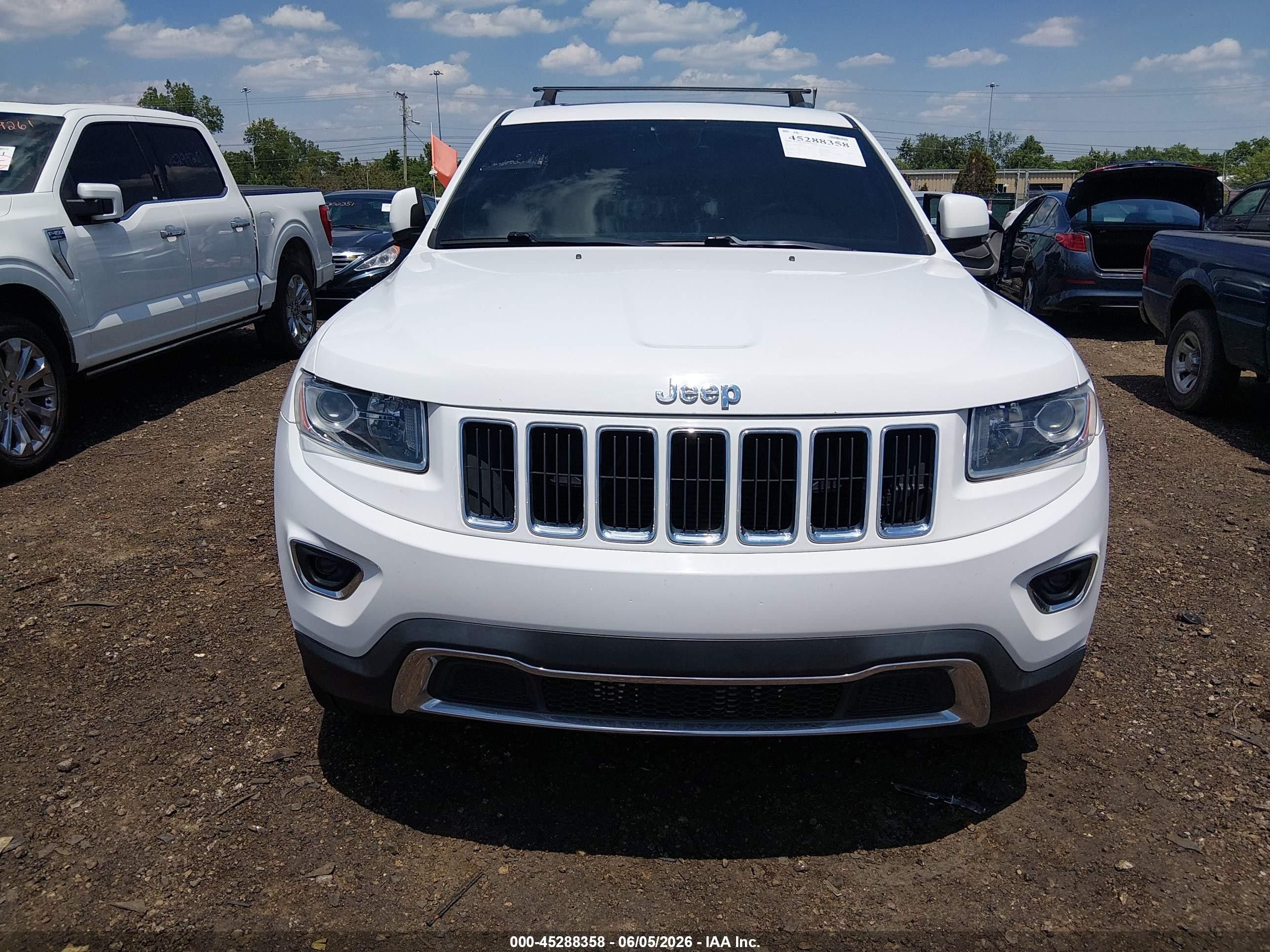 2014 Jeep Grand Cherokee Limited White vin: 1C4RJFBG5EC471407