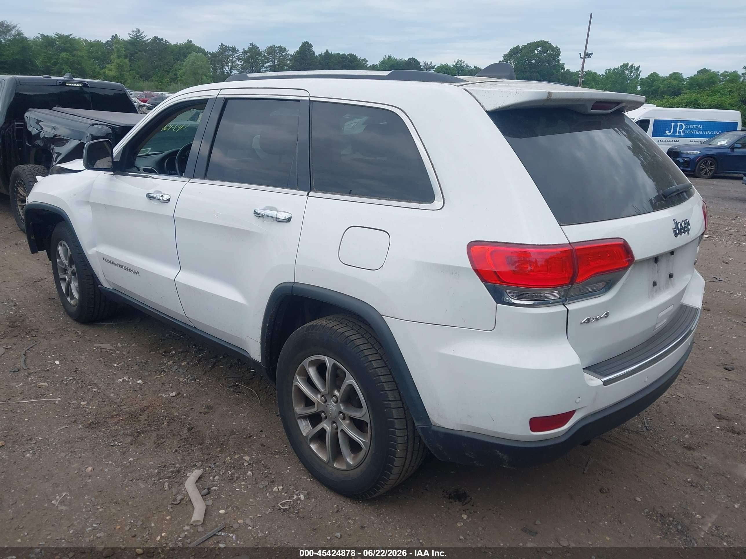 2014 Jeep Grand Cherokee Limited White vin: 1C4RJFBG5EC501019