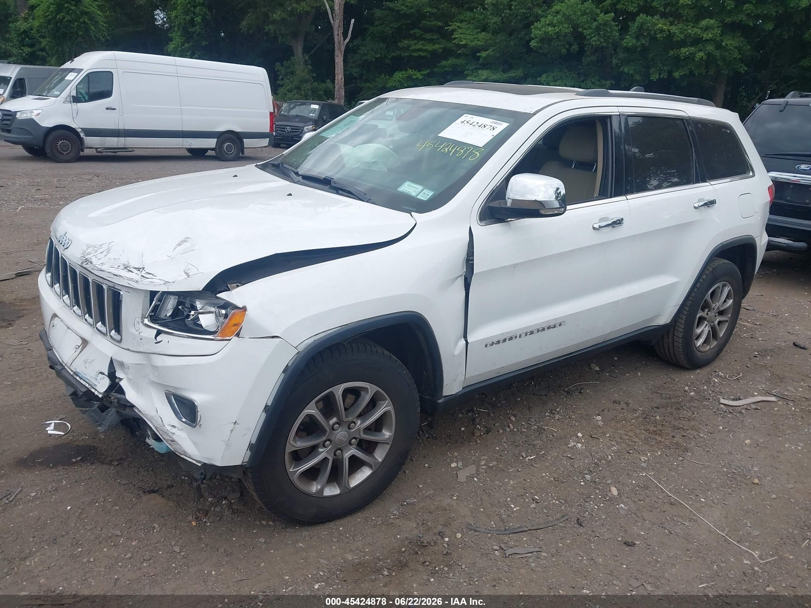 2014 Jeep Grand Cherokee Limited White vin: 1C4RJFBG5EC501019
