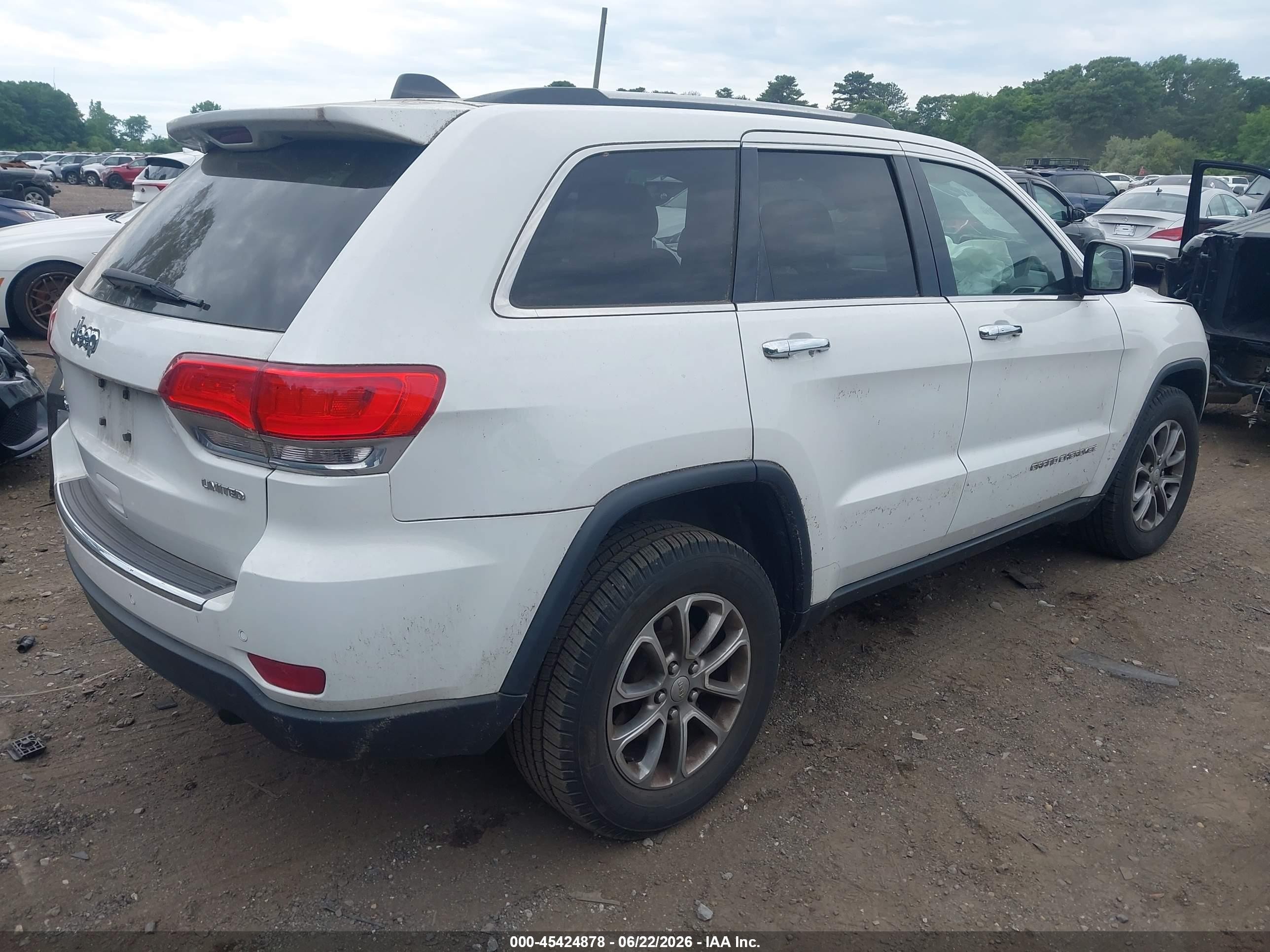 2014 Jeep Grand Cherokee Limited White vin: 1C4RJFBG5EC501019
