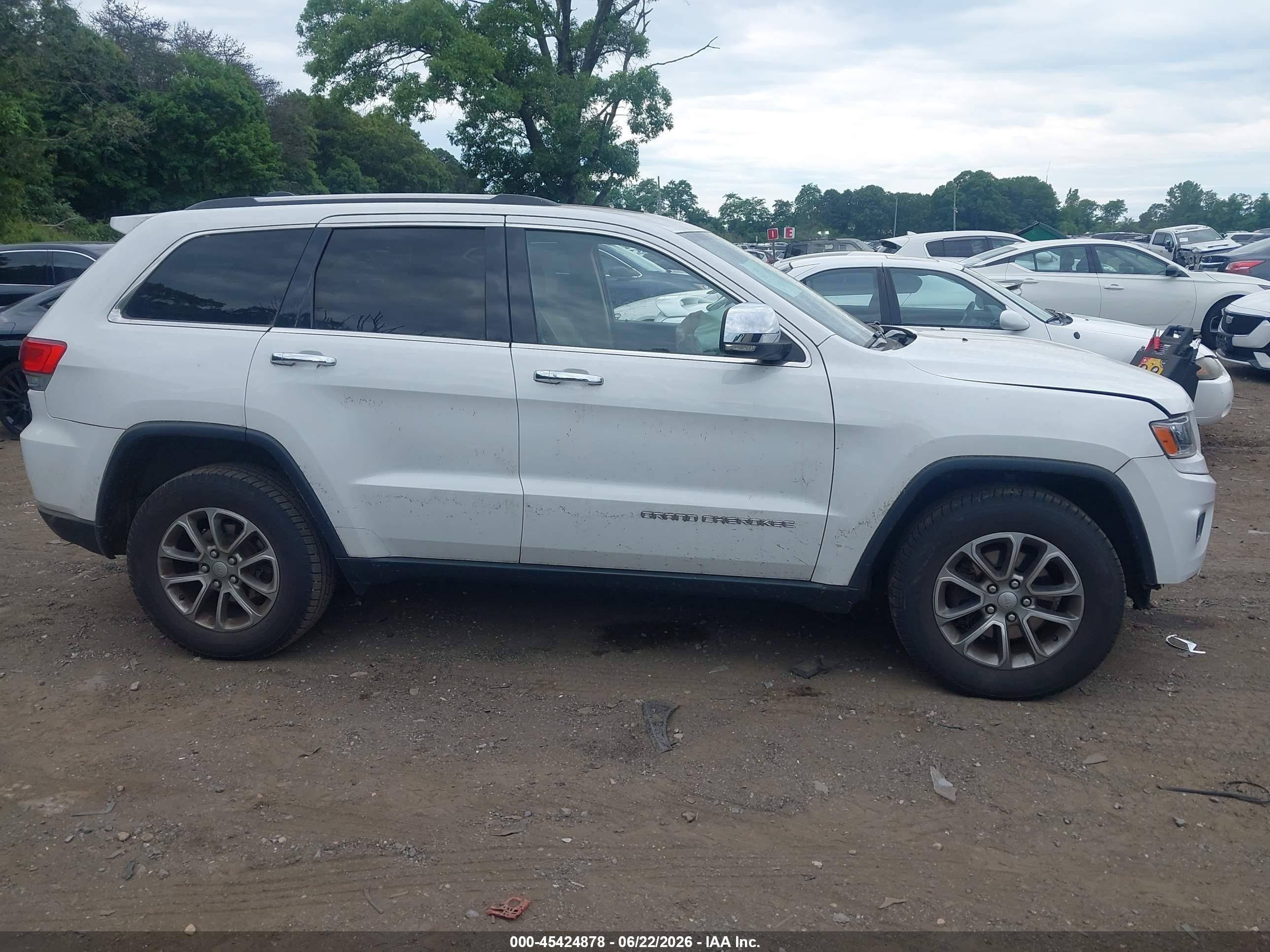 2014 Jeep Grand Cherokee Limited White vin: 1C4RJFBG5EC501019