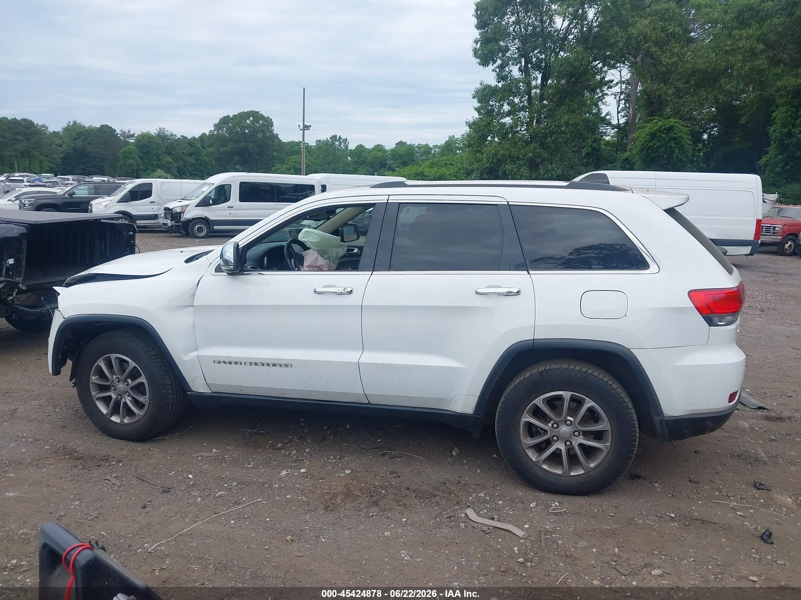 2014 Jeep Grand Cherokee Limited White vin: 1C4RJFBG5EC501019