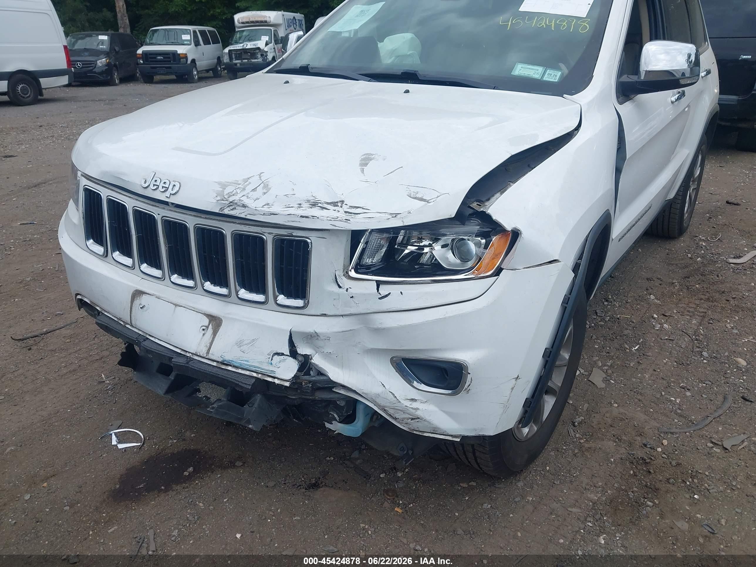 2014 Jeep Grand Cherokee Limited White vin: 1C4RJFBG5EC501019