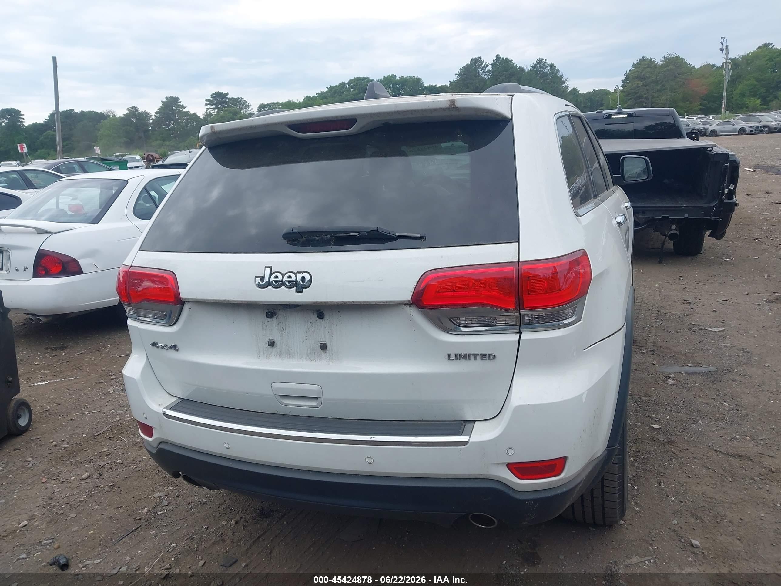 2014 Jeep Grand Cherokee Limited White vin: 1C4RJFBG5EC501019