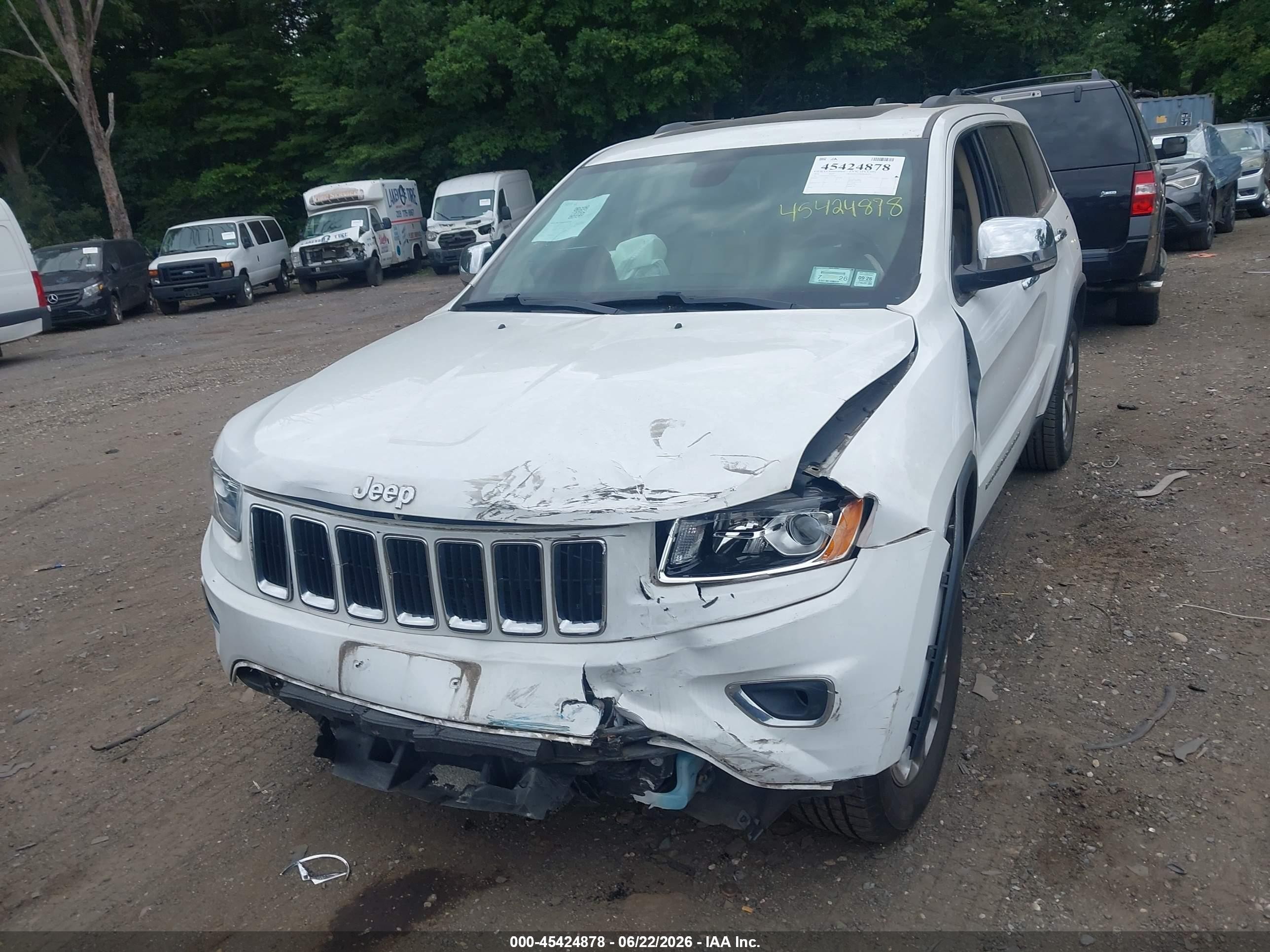 2014 Jeep Grand Cherokee Limited White vin: 1C4RJFBG5EC501019