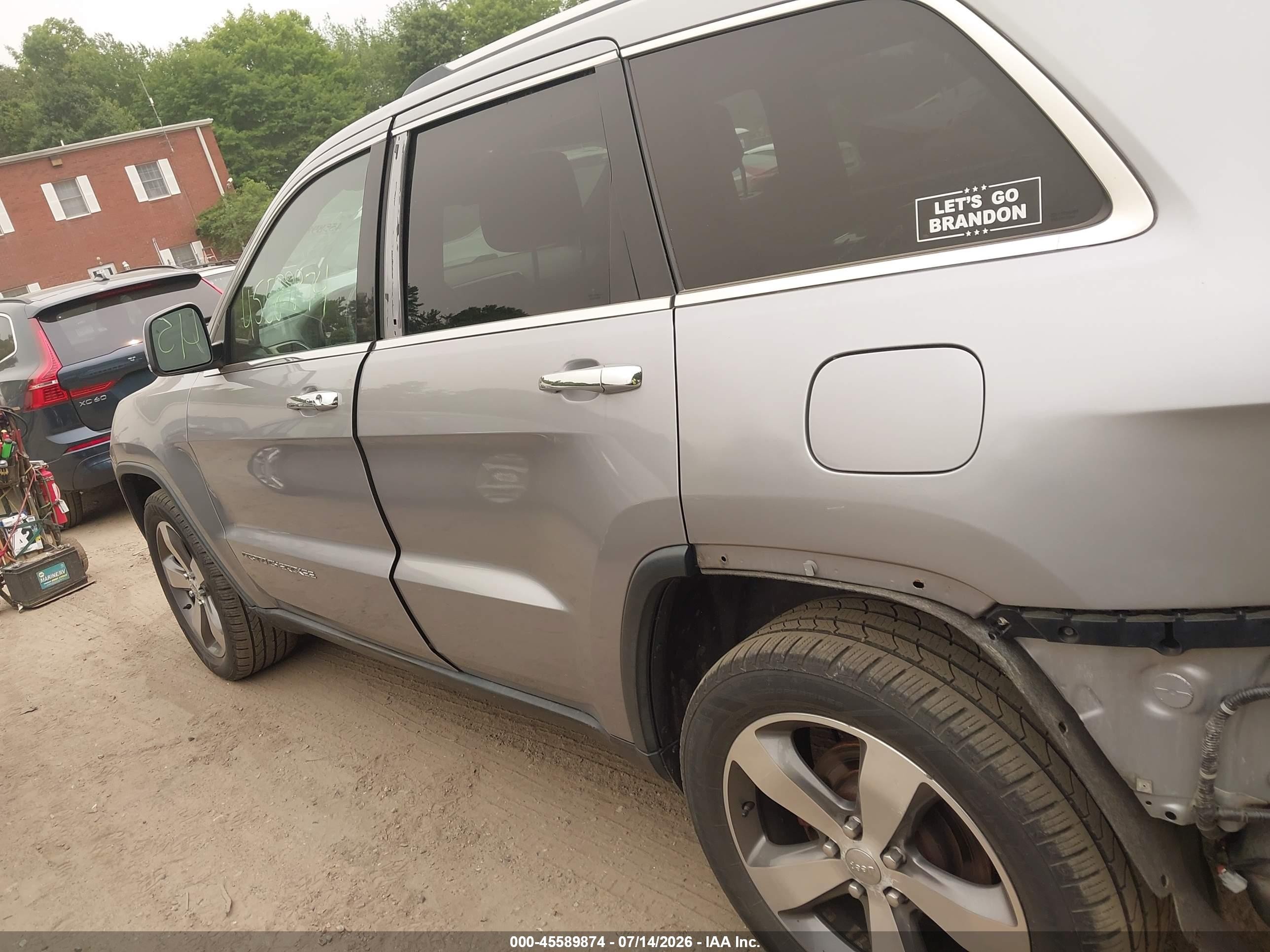 2014 Jeep Grand Cherokee Limited Silver vin: 1C4RJFBG5EC549457