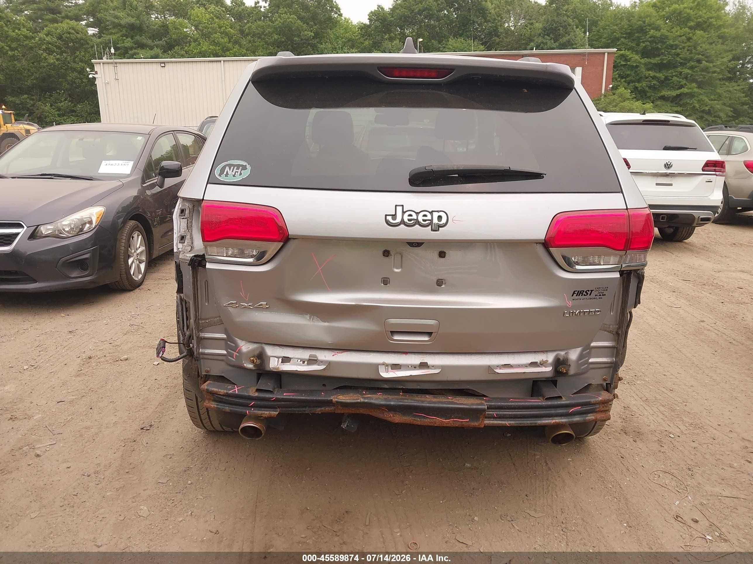 2014 Jeep Grand Cherokee Limited Silver vin: 1C4RJFBG5EC549457
