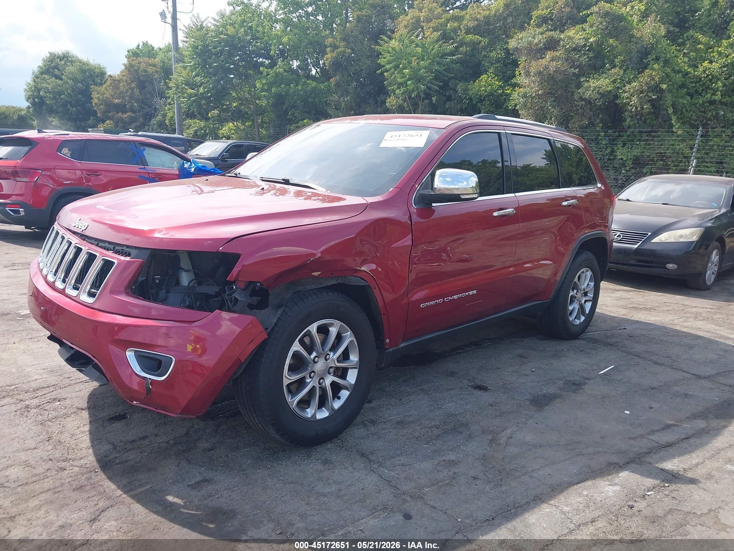2015 Jeep Grand Cherokee Limited Burgundy vin: 1C4RJFBG5FC208979
