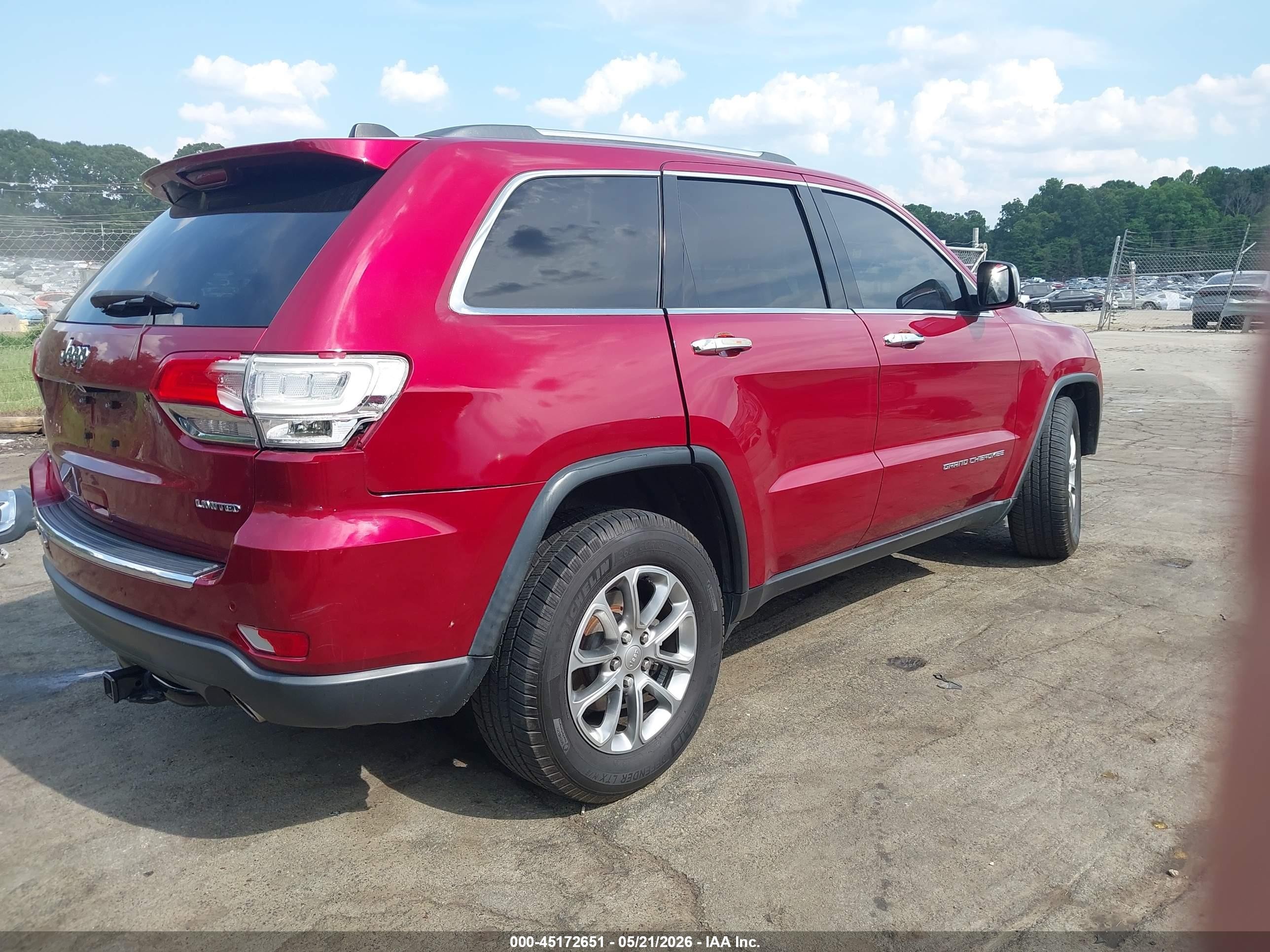 2015 Jeep Grand Cherokee Limited Burgundy vin: 1C4RJFBG5FC208979