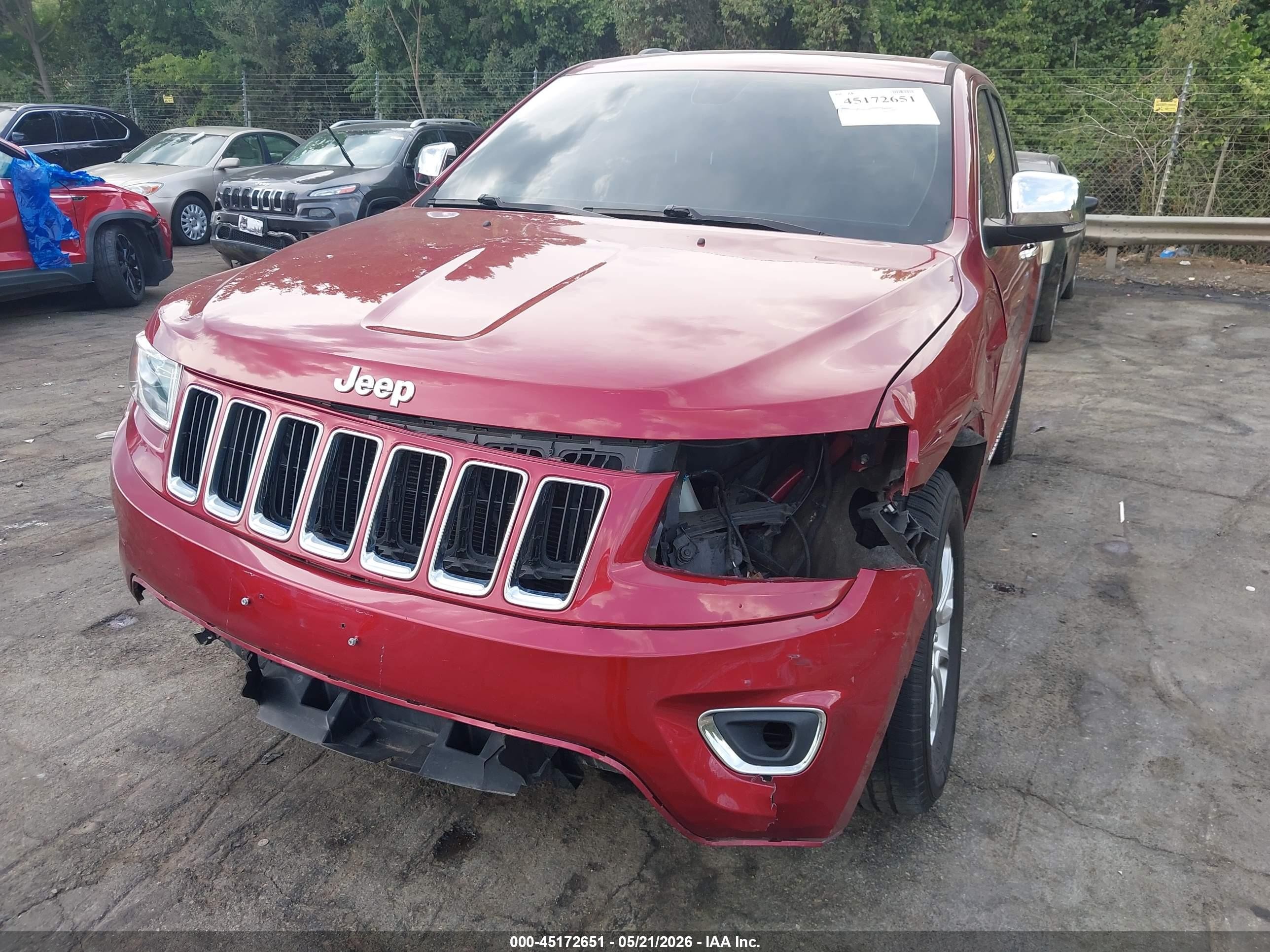2015 Jeep Grand Cherokee Limited Burgundy vin: 1C4RJFBG5FC208979