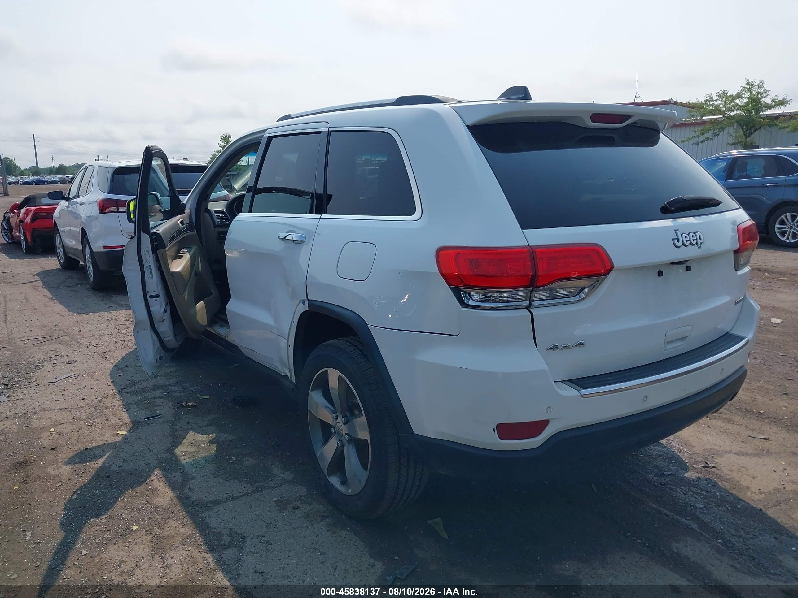 2015 Jeep Grand Cherokee Limited White vin: 1C4RJFBG5FC628354