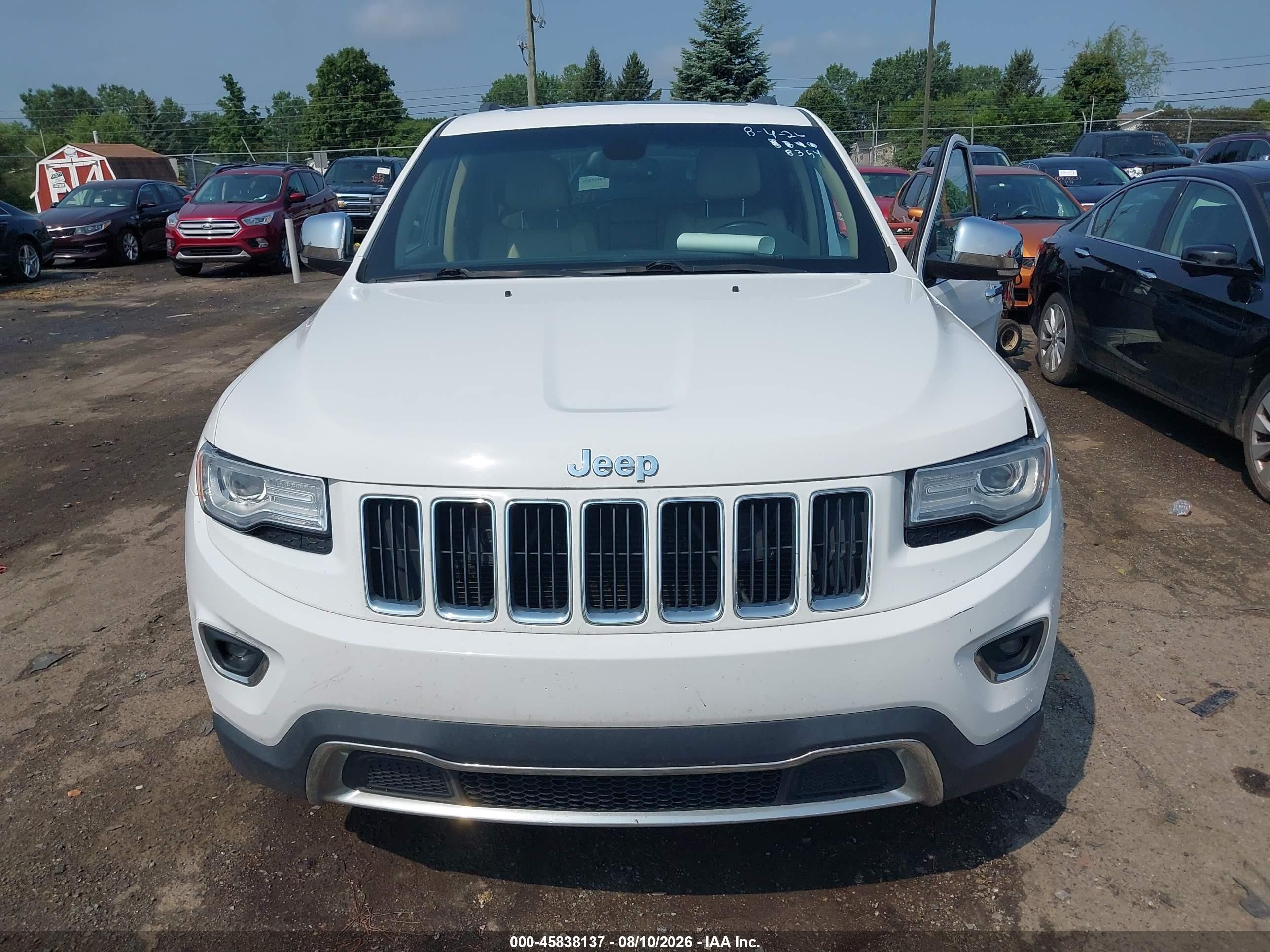 2015 Jeep Grand Cherokee Limited White vin: 1C4RJFBG5FC628354
