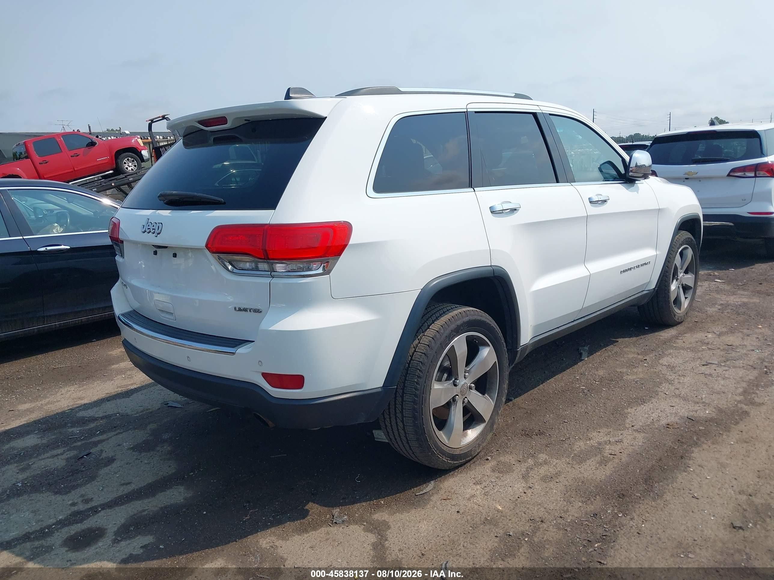 2015 Jeep Grand Cherokee Limited White vin: 1C4RJFBG5FC628354