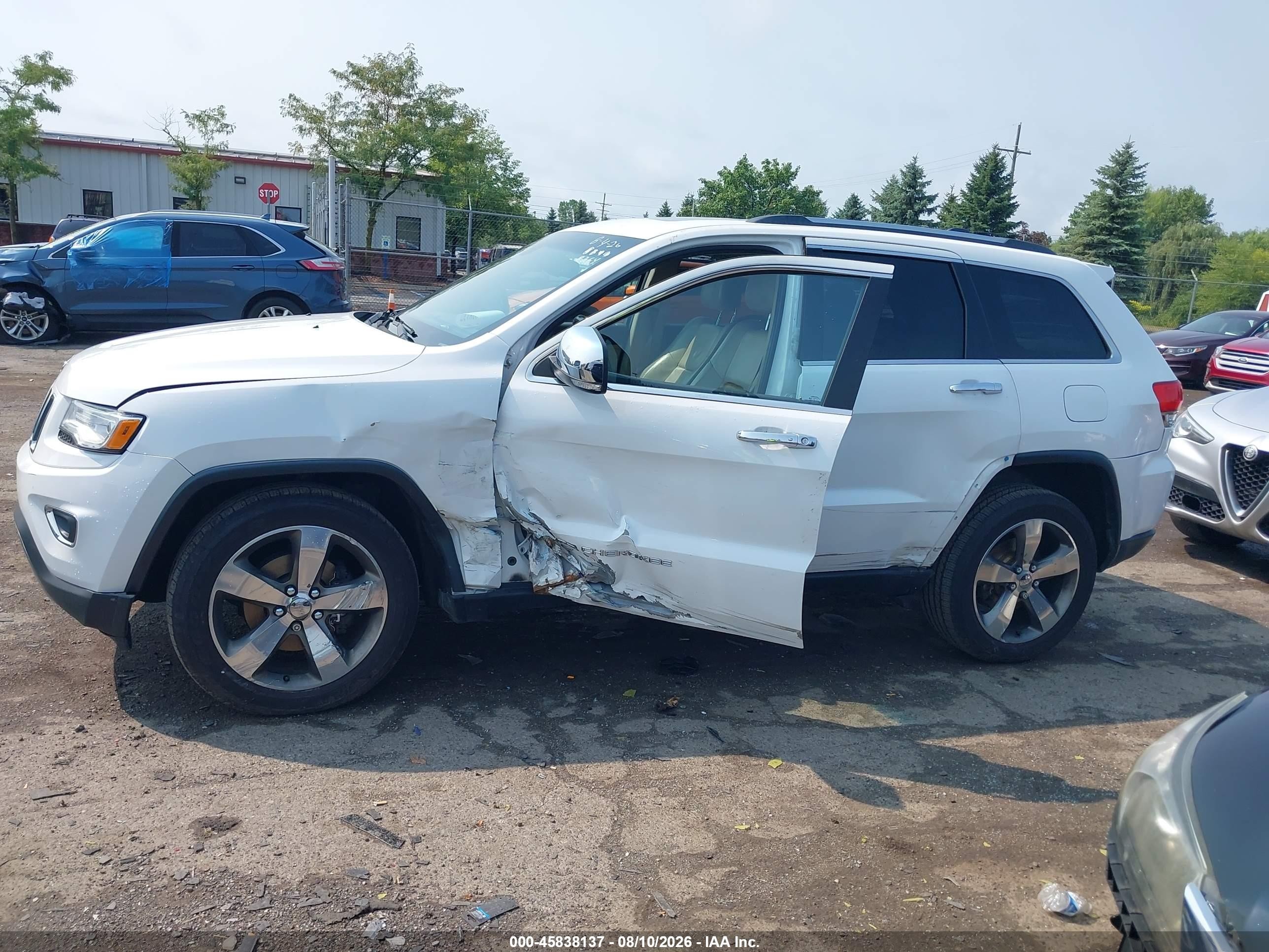 2015 Jeep Grand Cherokee Limited White vin: 1C4RJFBG5FC628354
