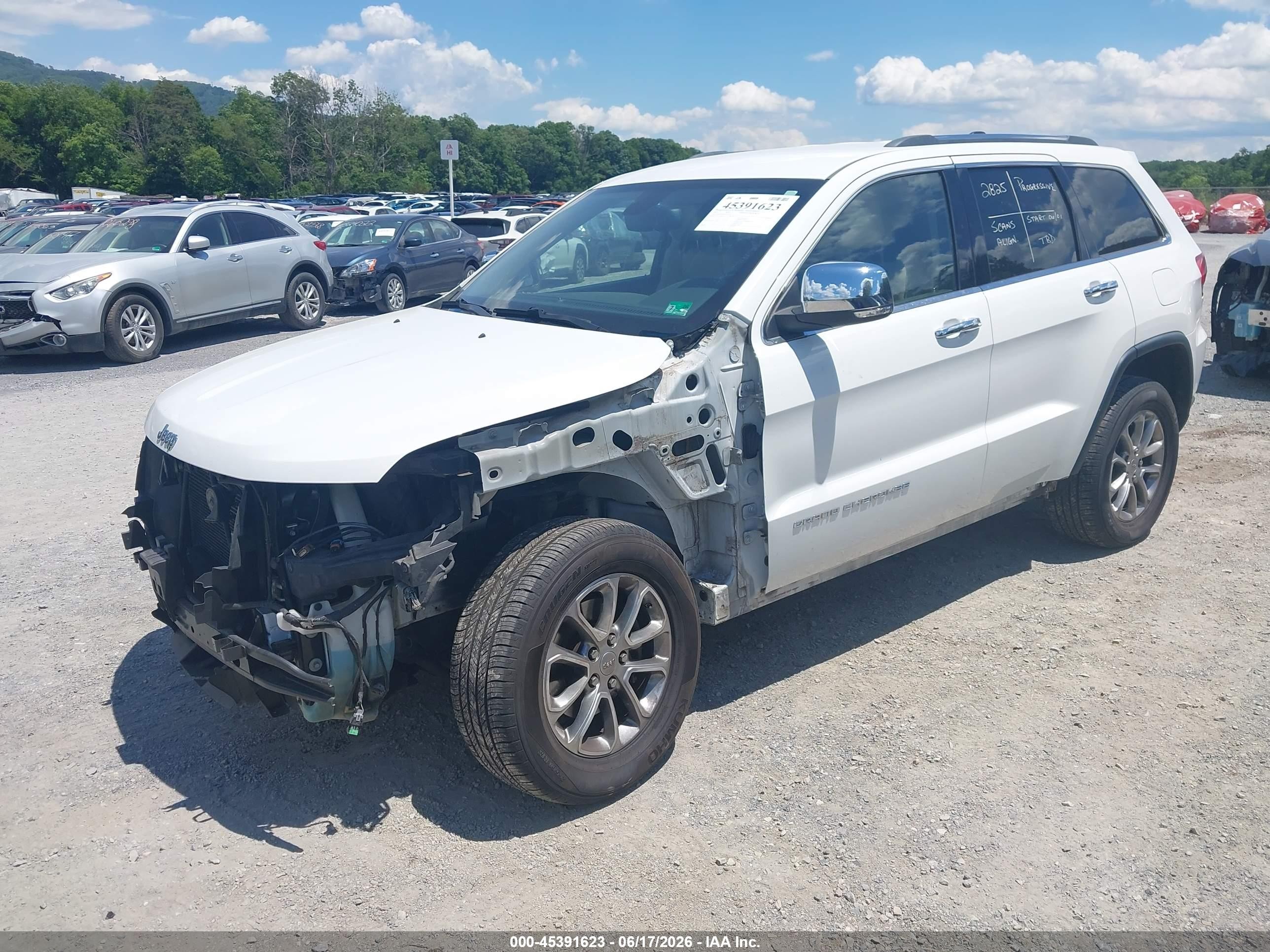 2015 Jeep Grand Cherokee Limited White vin: 1C4RJFBG5FC632565