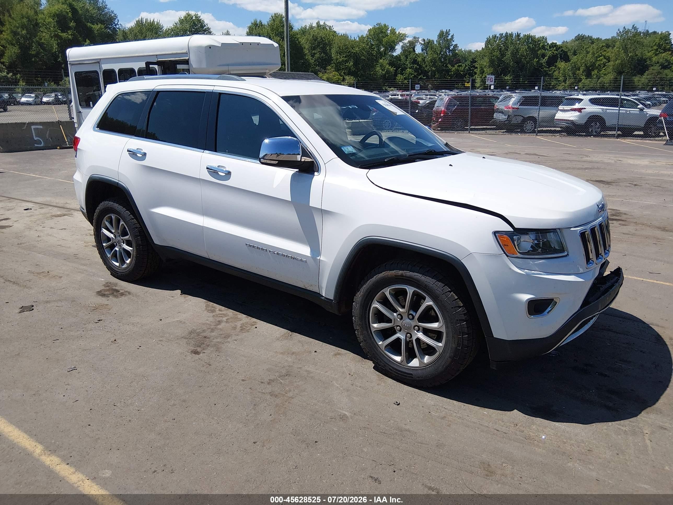 2015 Jeep Grand Cherokee Limited White vin: 1C4RJFBG5FC643825
