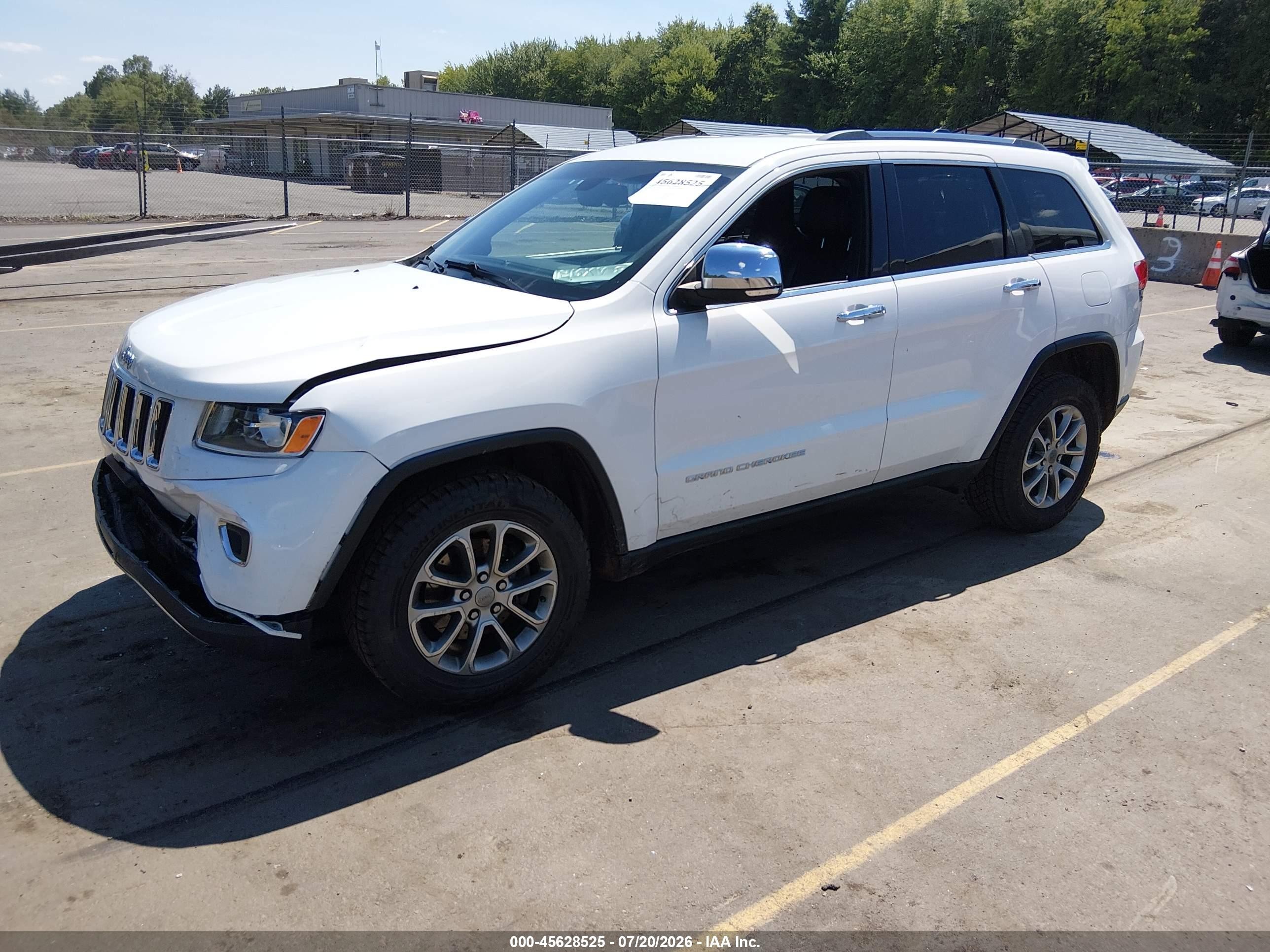 2015 Jeep Grand Cherokee Limited White vin: 1C4RJFBG5FC643825