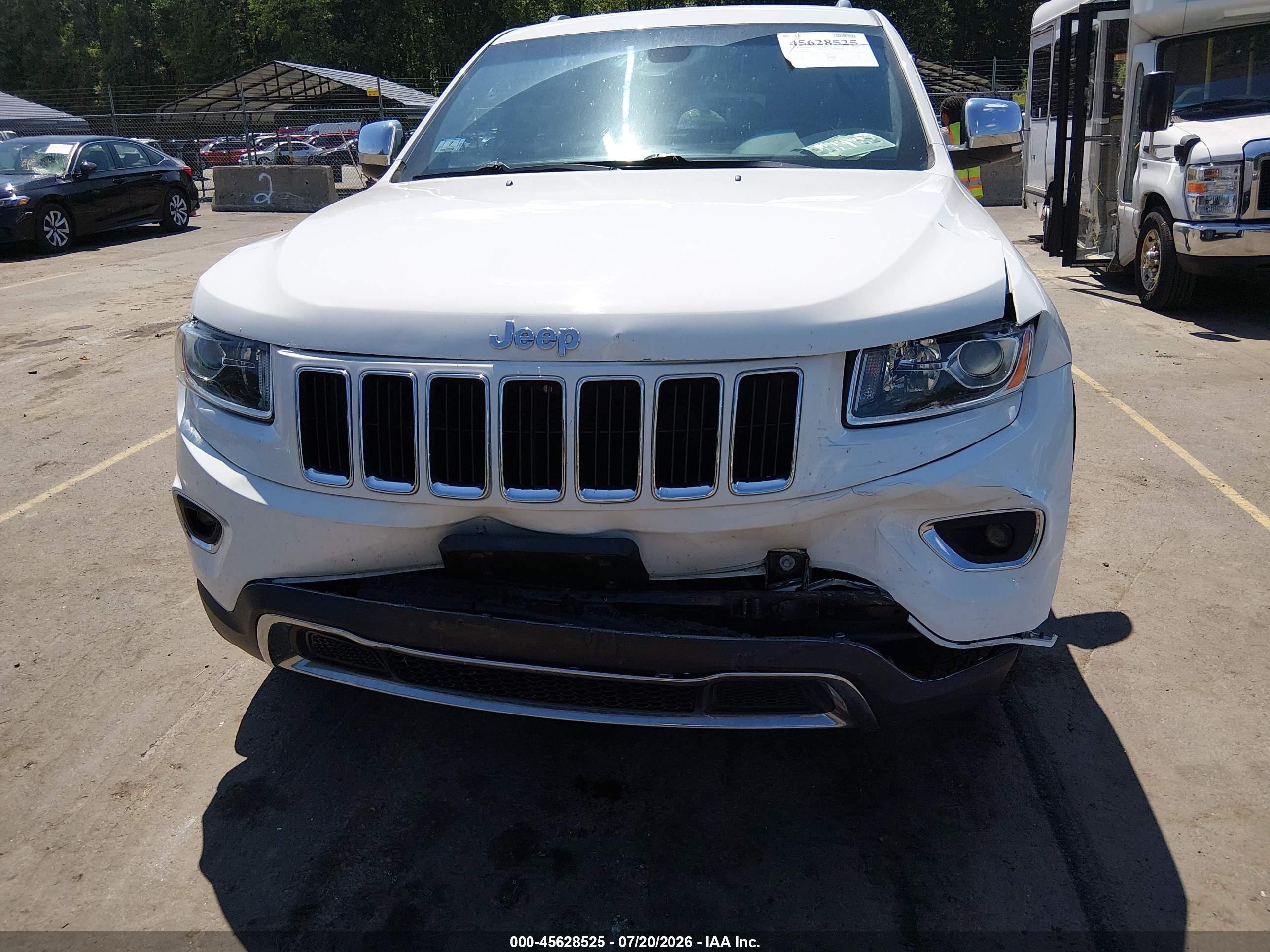 2015 Jeep Grand Cherokee Limited White vin: 1C4RJFBG5FC643825