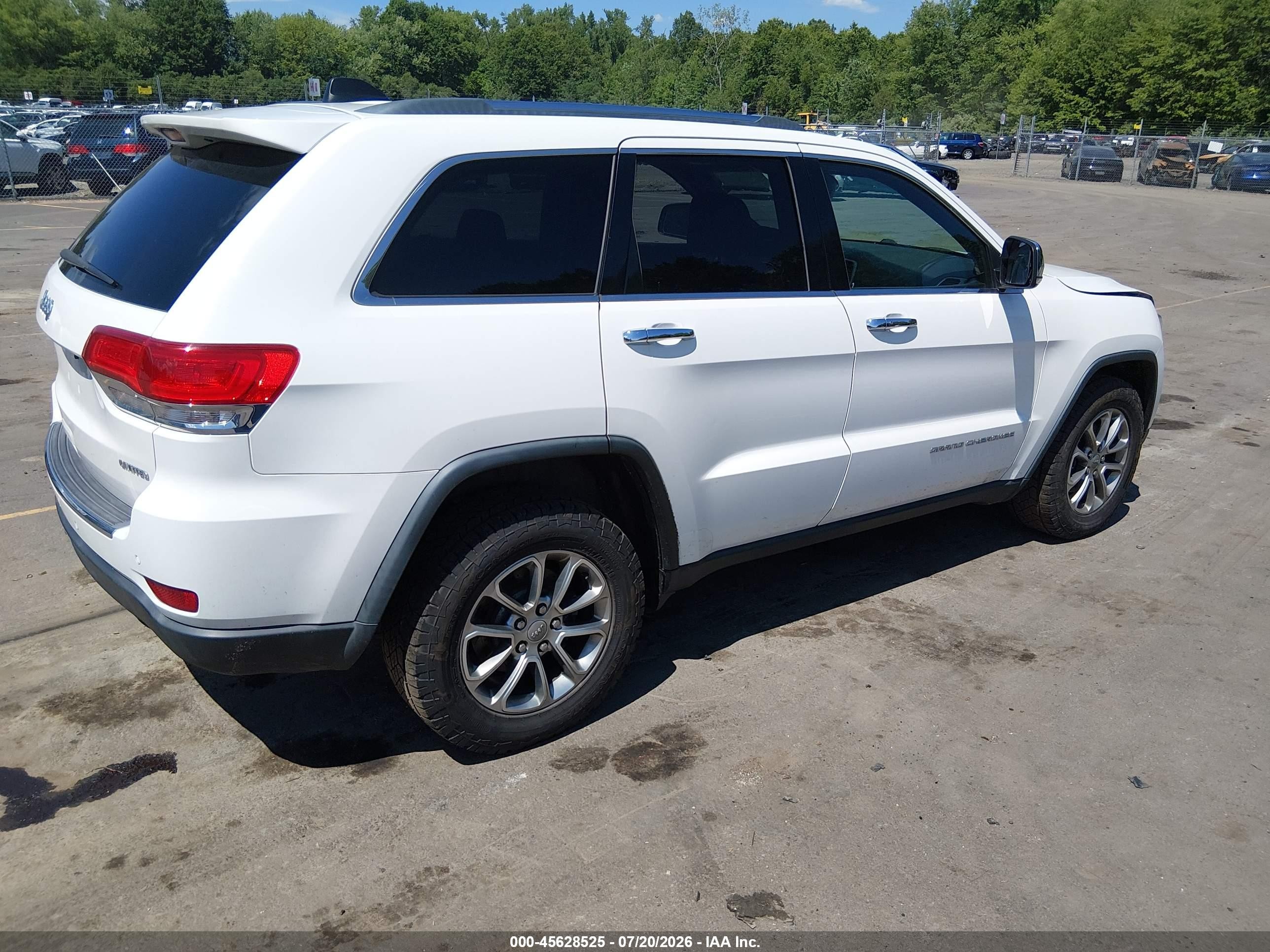 2015 Jeep Grand Cherokee Limited White vin: 1C4RJFBG5FC643825