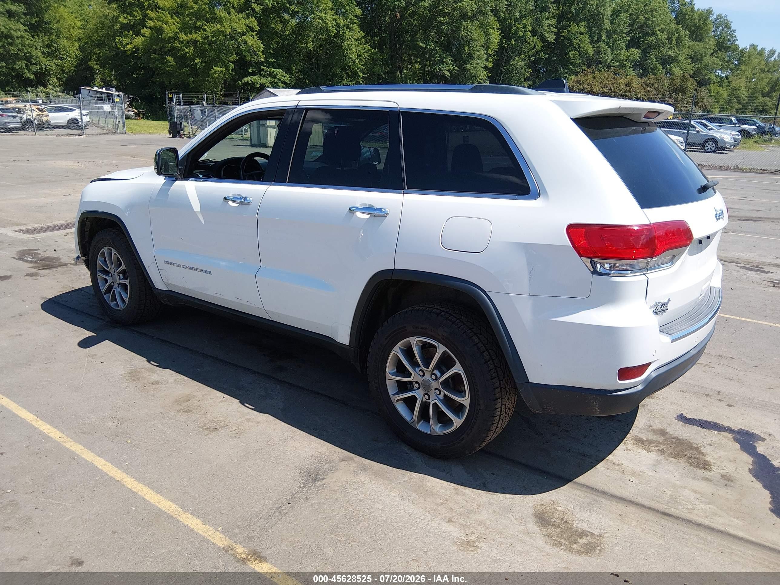 2015 Jeep Grand Cherokee Limited White vin: 1C4RJFBG5FC643825