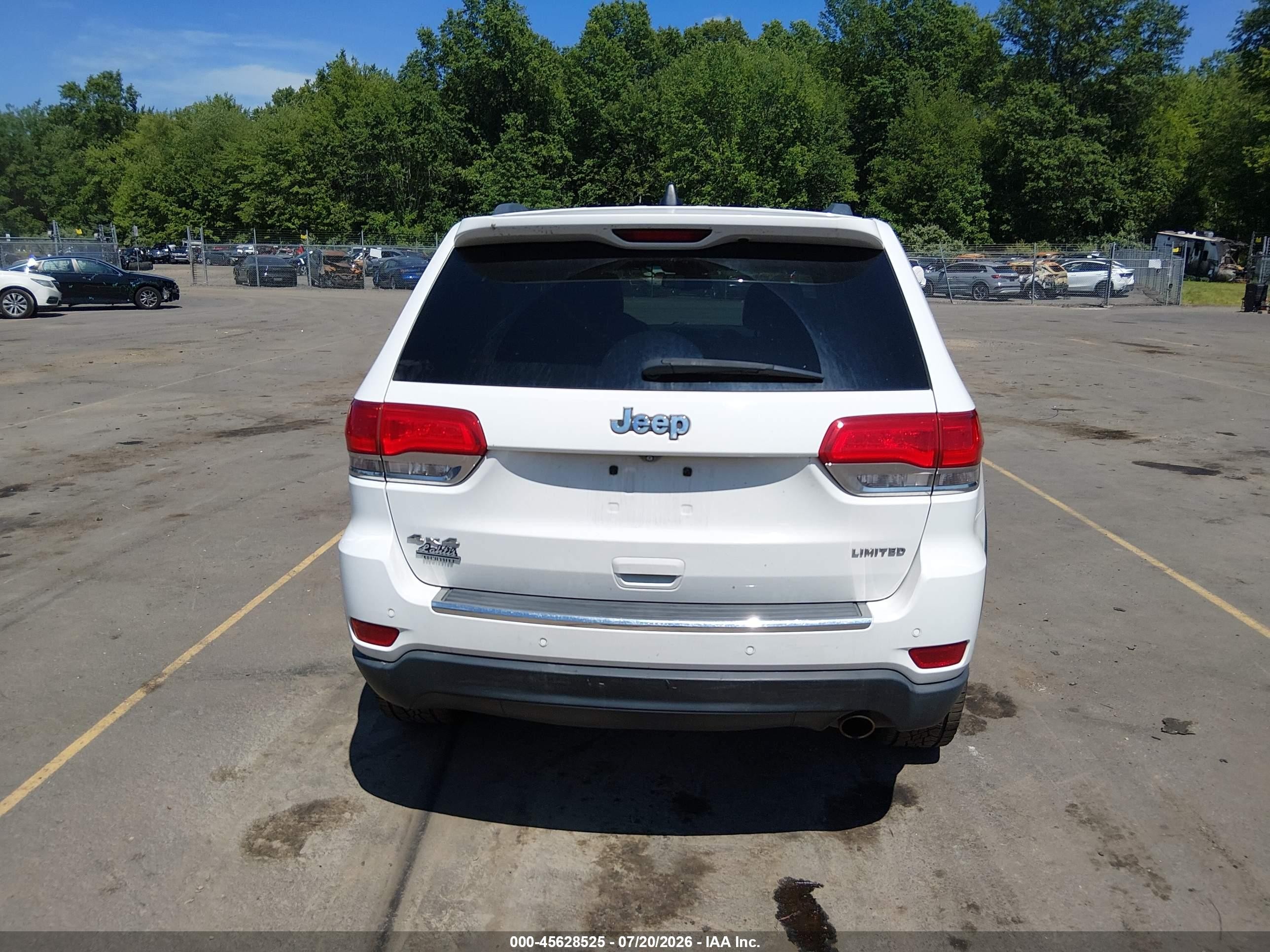 2015 Jeep Grand Cherokee Limited White vin: 1C4RJFBG5FC643825