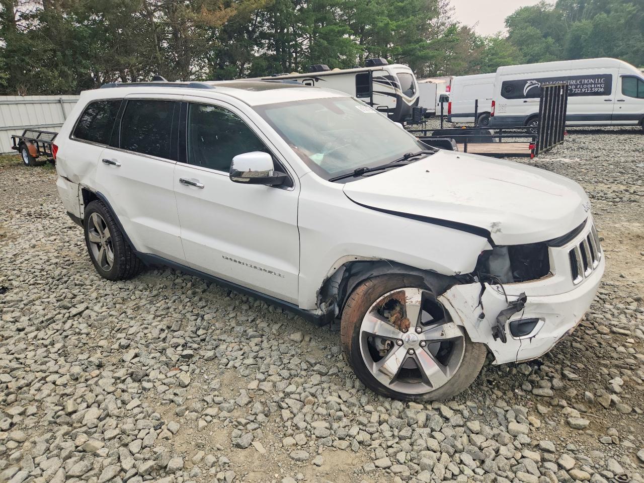 2015 Jeep Grand Cherokee Limited White vin: 1C4RJFBG5FC791666