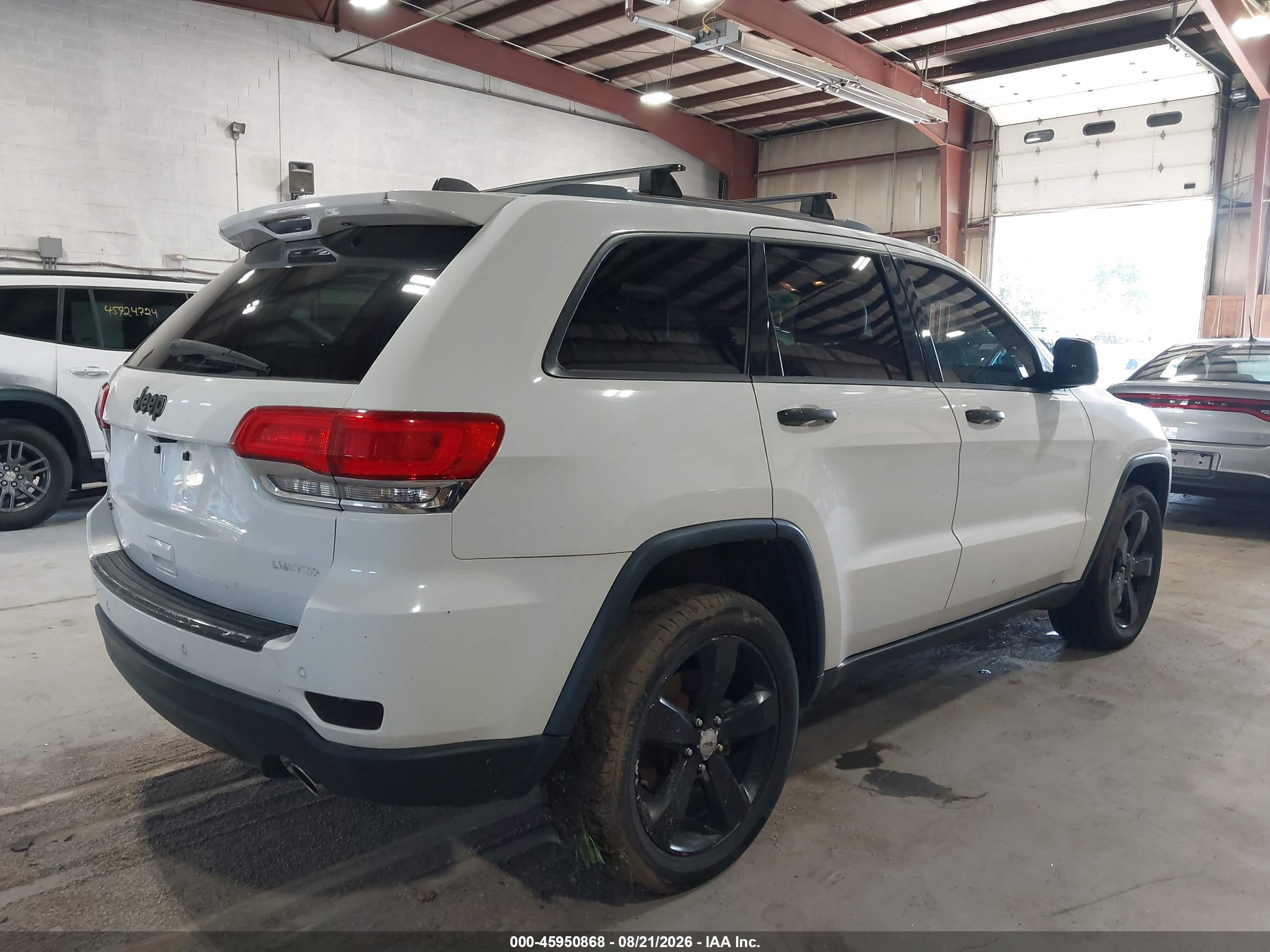 2015 Jeep Grand Cherokee Limited White vin: 1C4RJFBG5FC794664