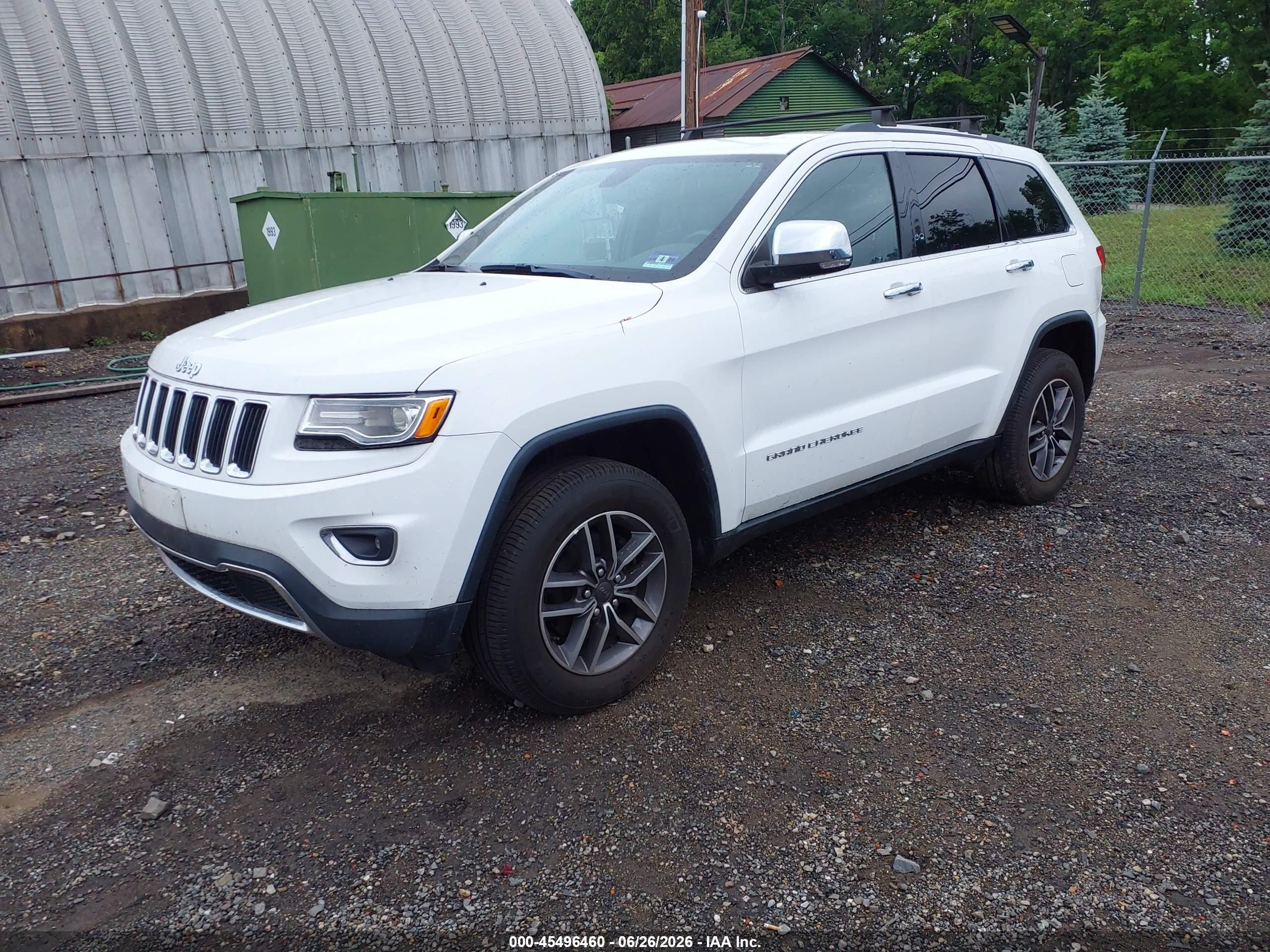 2015 Jeep Grand Cherokee Limited White vin: 1C4RJFBG5FC865524