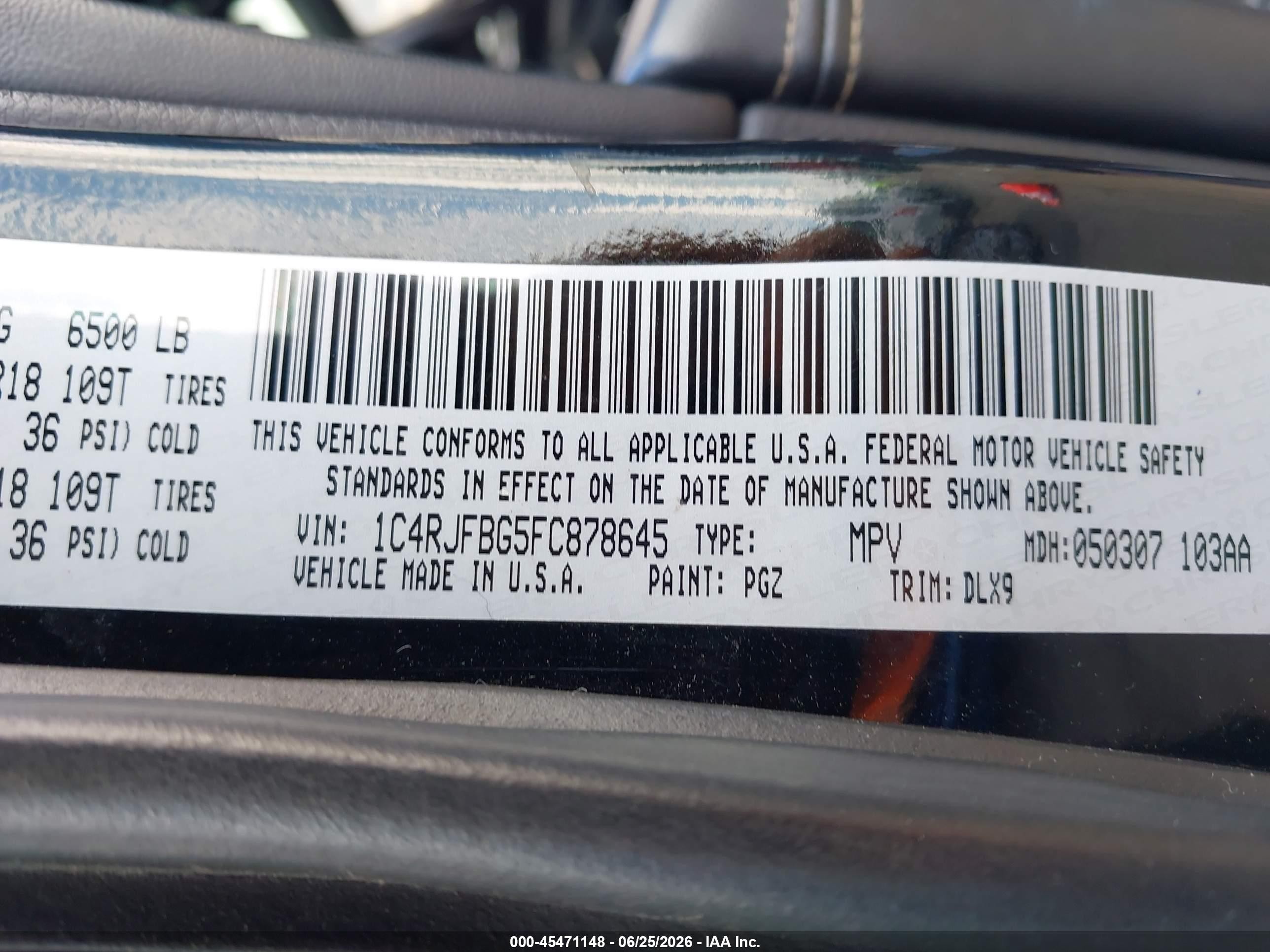 2015 Jeep Grand Cherokee Limited Черный vin: 1C4RJFBG5FC878645