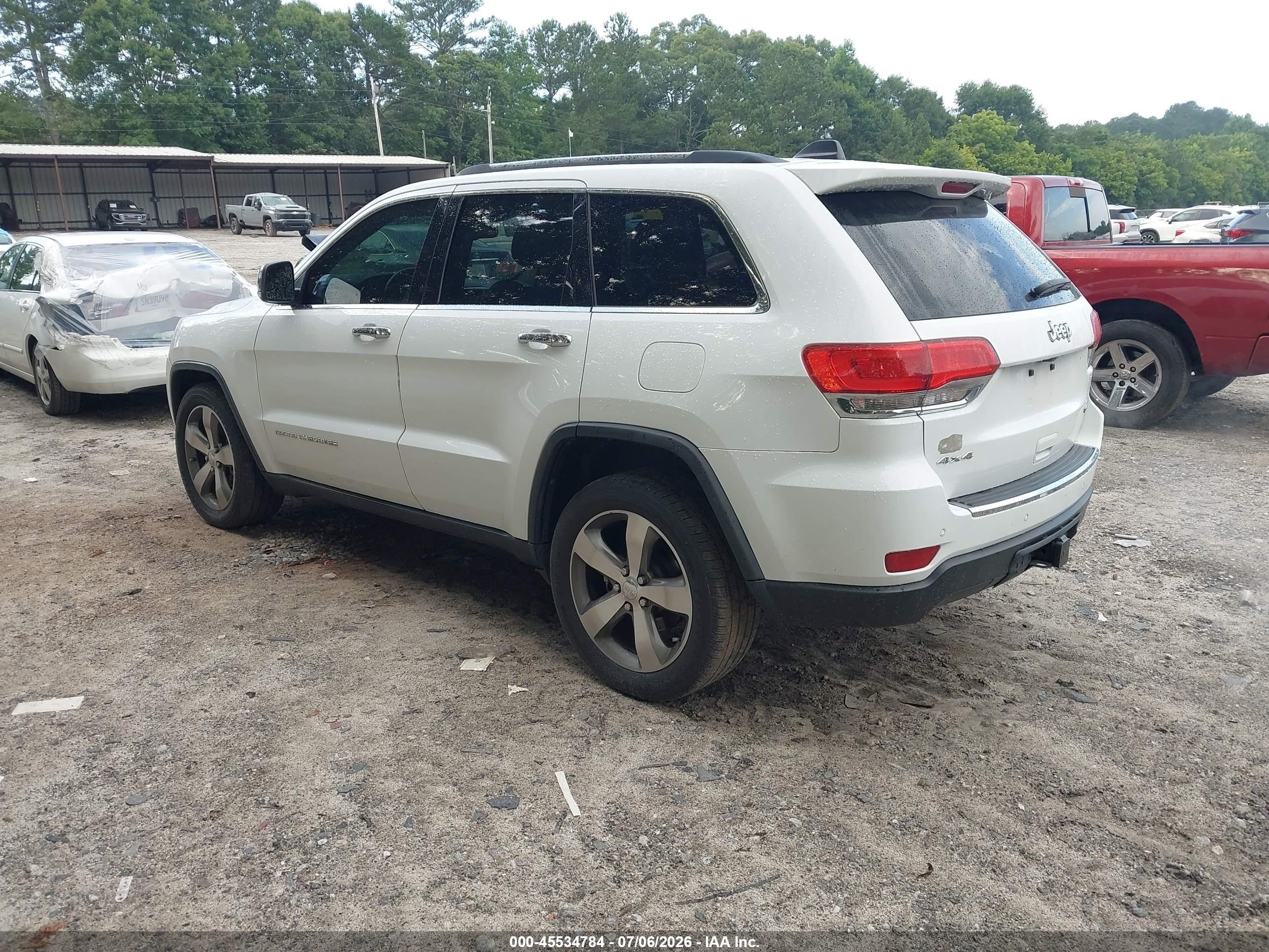2015 Jeep Grand Cherokee Limited White vin: 1C4RJFBG5FC951187