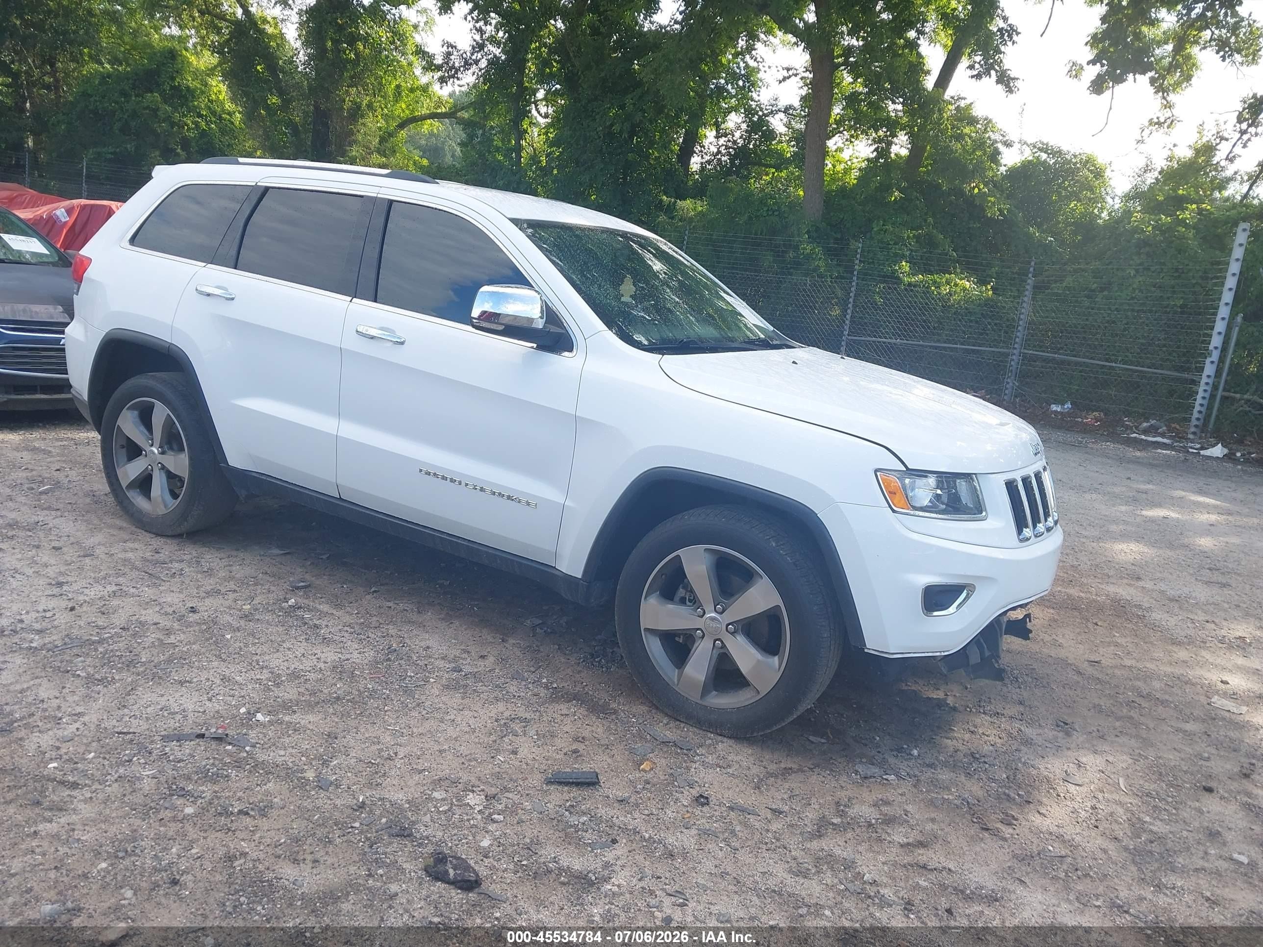 2015 Jeep Grand Cherokee Limited White vin: 1C4RJFBG5FC951187