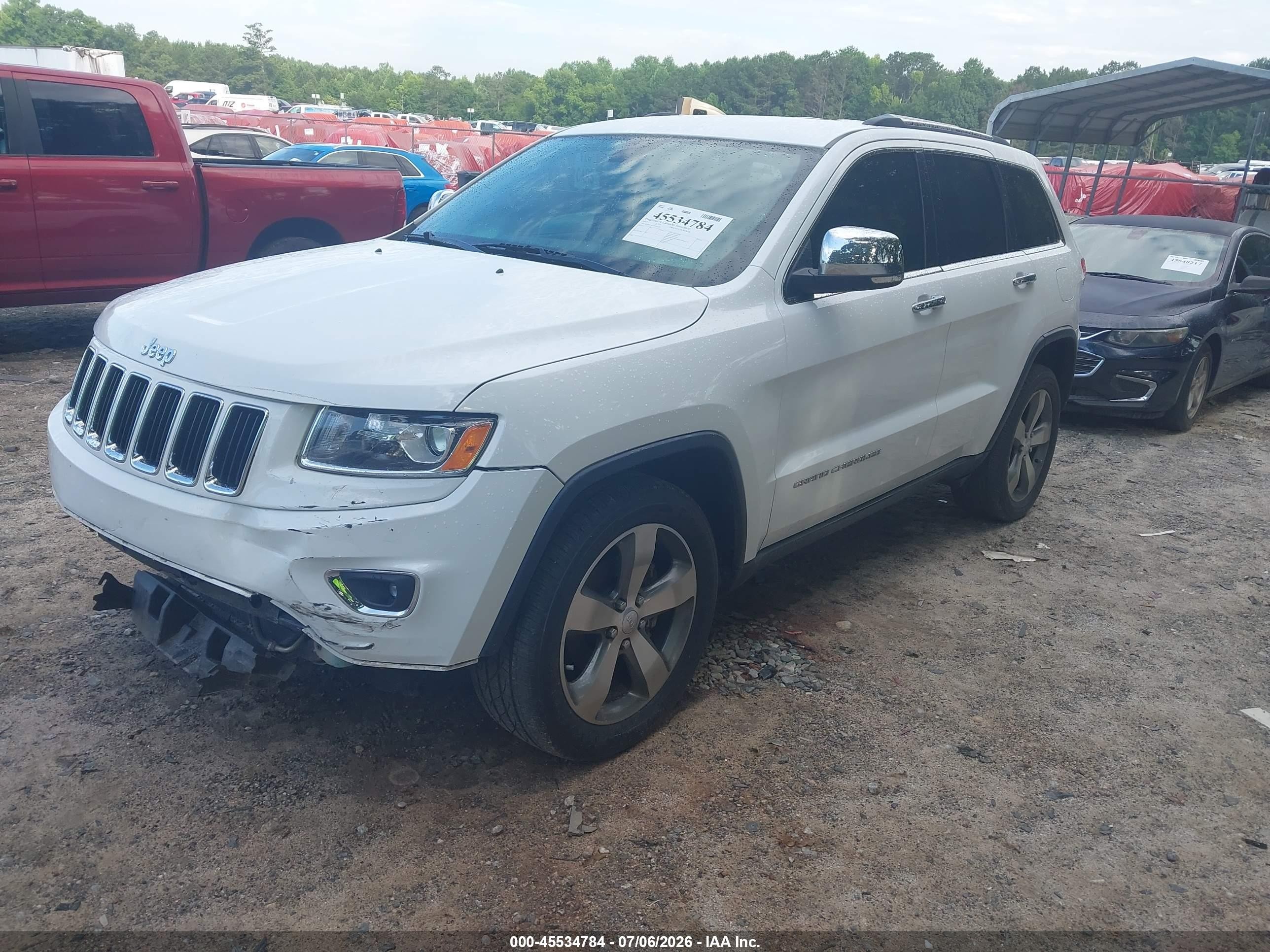 2015 Jeep Grand Cherokee Limited White vin: 1C4RJFBG5FC951187
