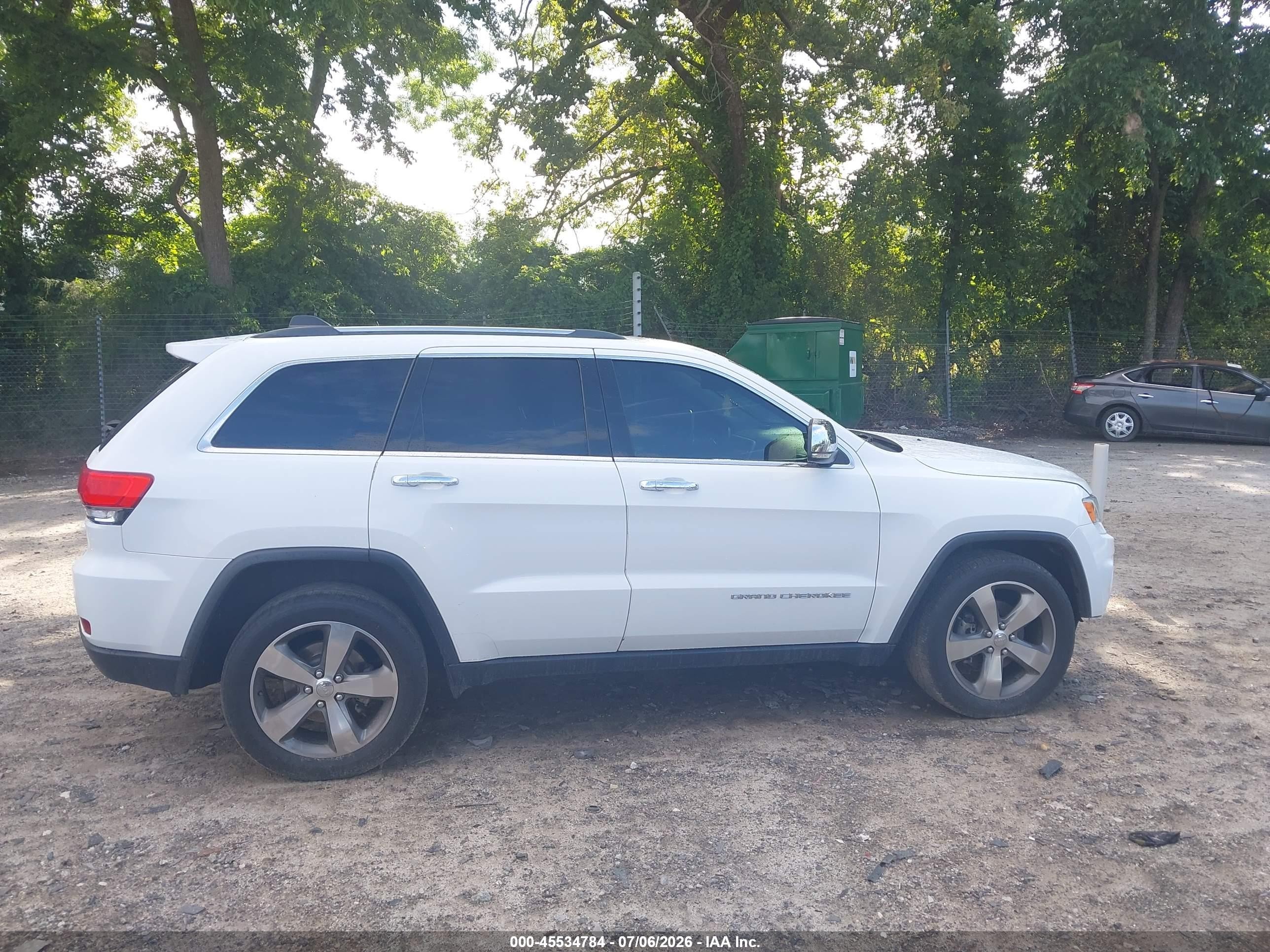 2015 Jeep Grand Cherokee Limited White vin: 1C4RJFBG5FC951187
