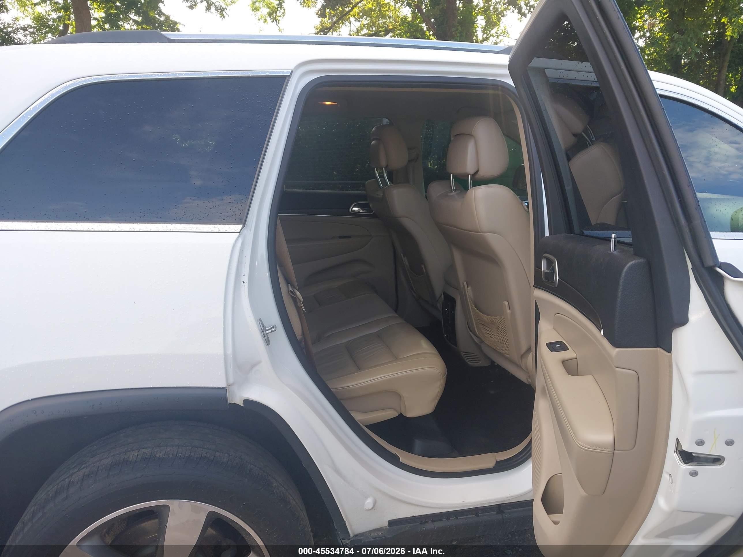 2015 Jeep Grand Cherokee Limited White vin: 1C4RJFBG5FC951187