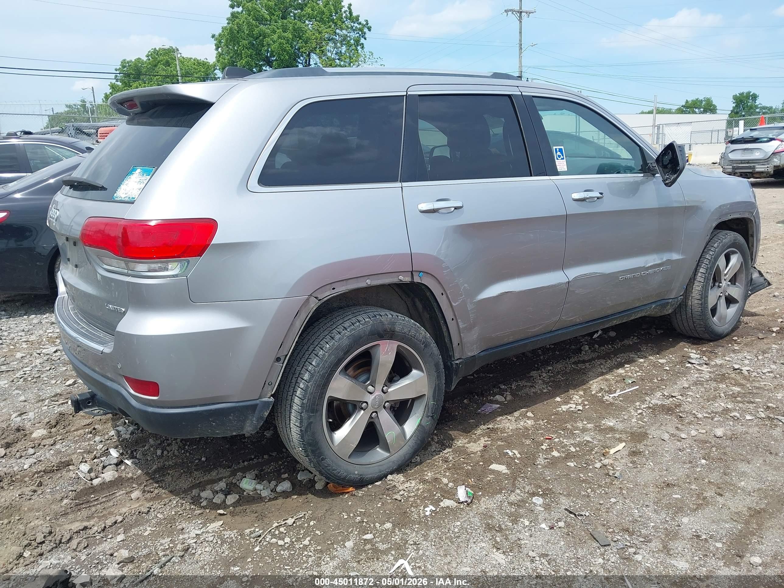 2016 Jeep Grand Cherokee Limited Серебряный vin: 1C4RJFBG5GC318173
