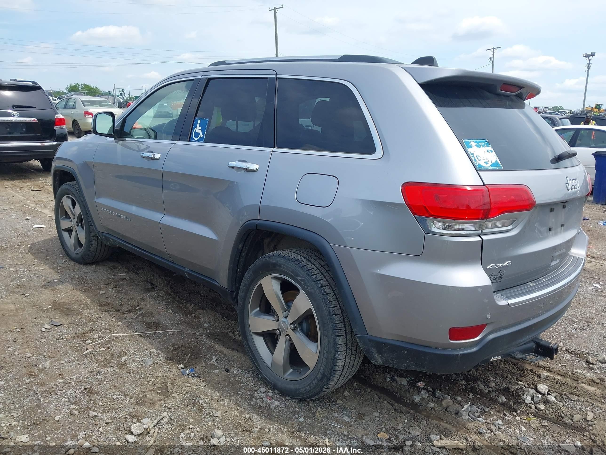 2016 Jeep Grand Cherokee Limited Серебряный vin: 1C4RJFBG5GC318173